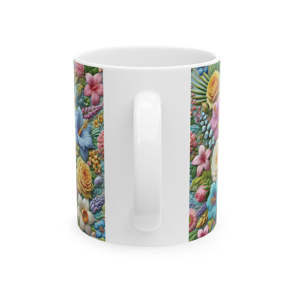 Pastel Floral Ceramic Mug – Elevate Your Sip with Spiritual Style, Available in 11oz & 15oz, Ideal for Coffee, Tea, or Hot Chocolate Moments That Inspire Gift for Mom - MRSBYVALLE