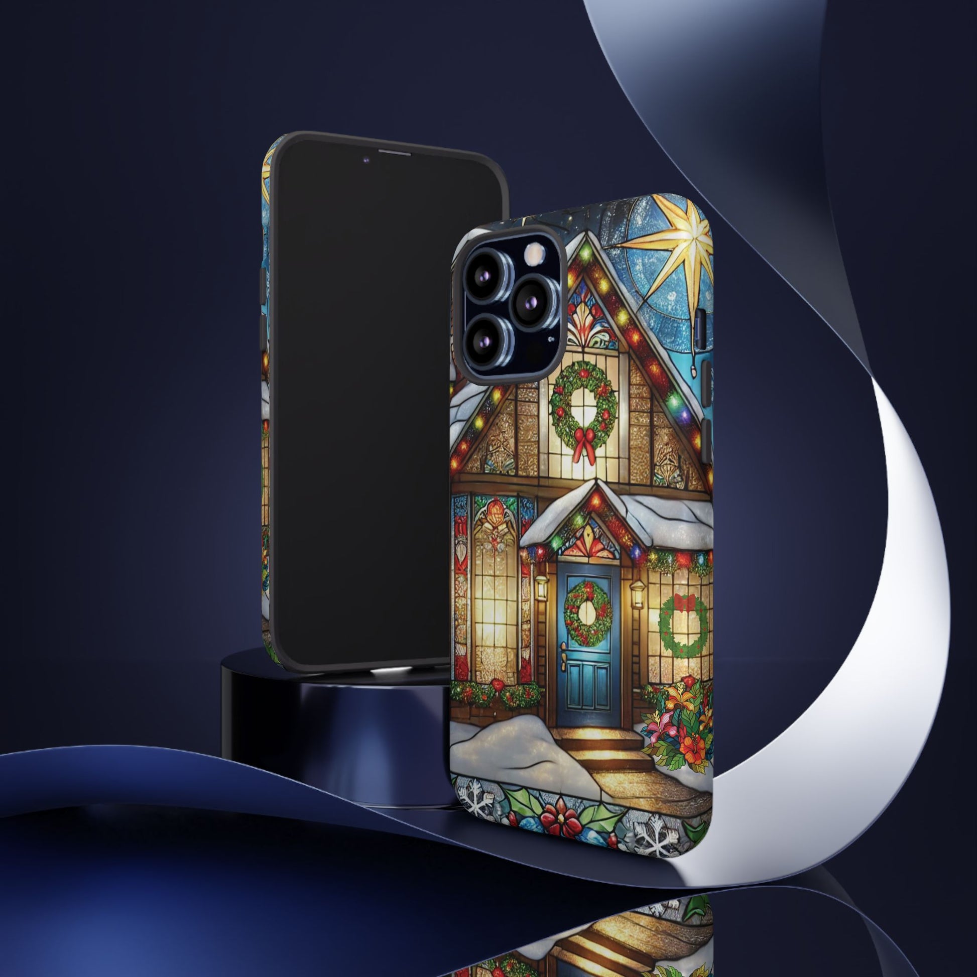 Stain Glass Christmas Phone Case Unique Holiday Protection for Your Device | Stylish & Durable Cover Gift for Her Phone 15, Samsung iPhone Samsung Accessory Gift for Her - MRSBYVALLE