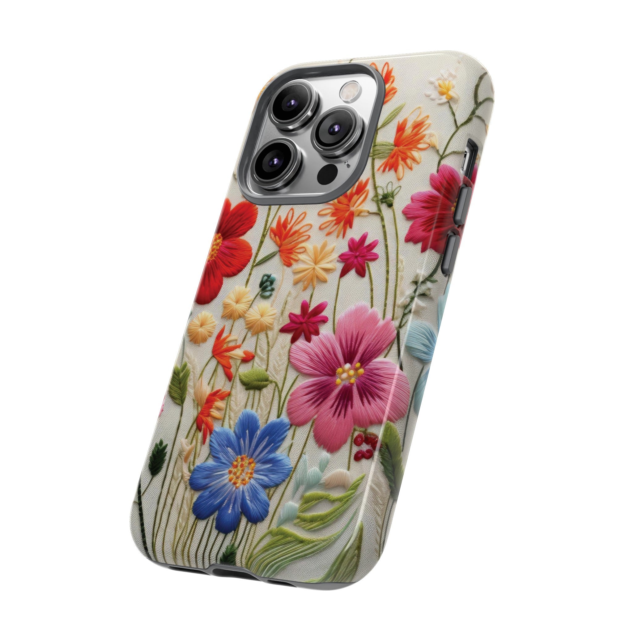 3D Floral Phone Case Elegant Faux Flower Durable for iPhone Samsung Smartphone iPhone 15, 14, 13 Samsung Gift for Mom
