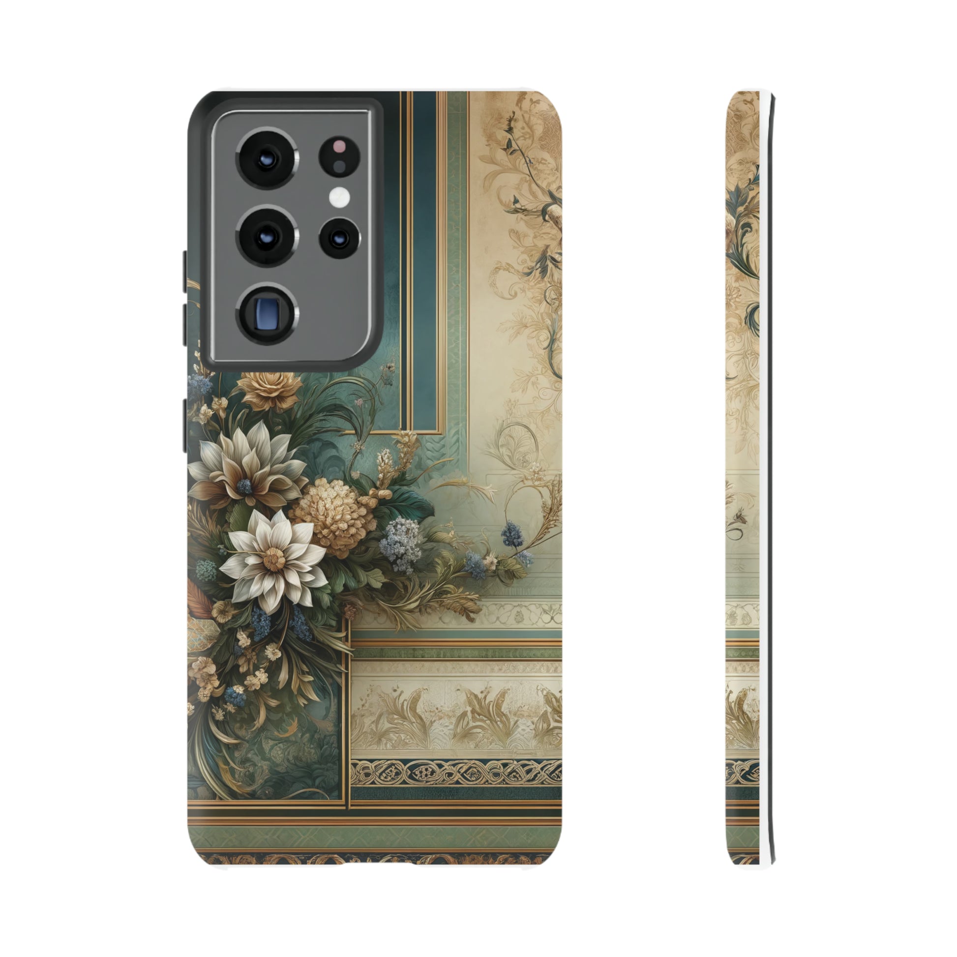 Victorian Floral Boho Luxury Phone Tough Case Floral Elegant Durable Stylish for Modern Devices iPhone 15, Samsung iPhone Samsung Accessory Gift for Her.