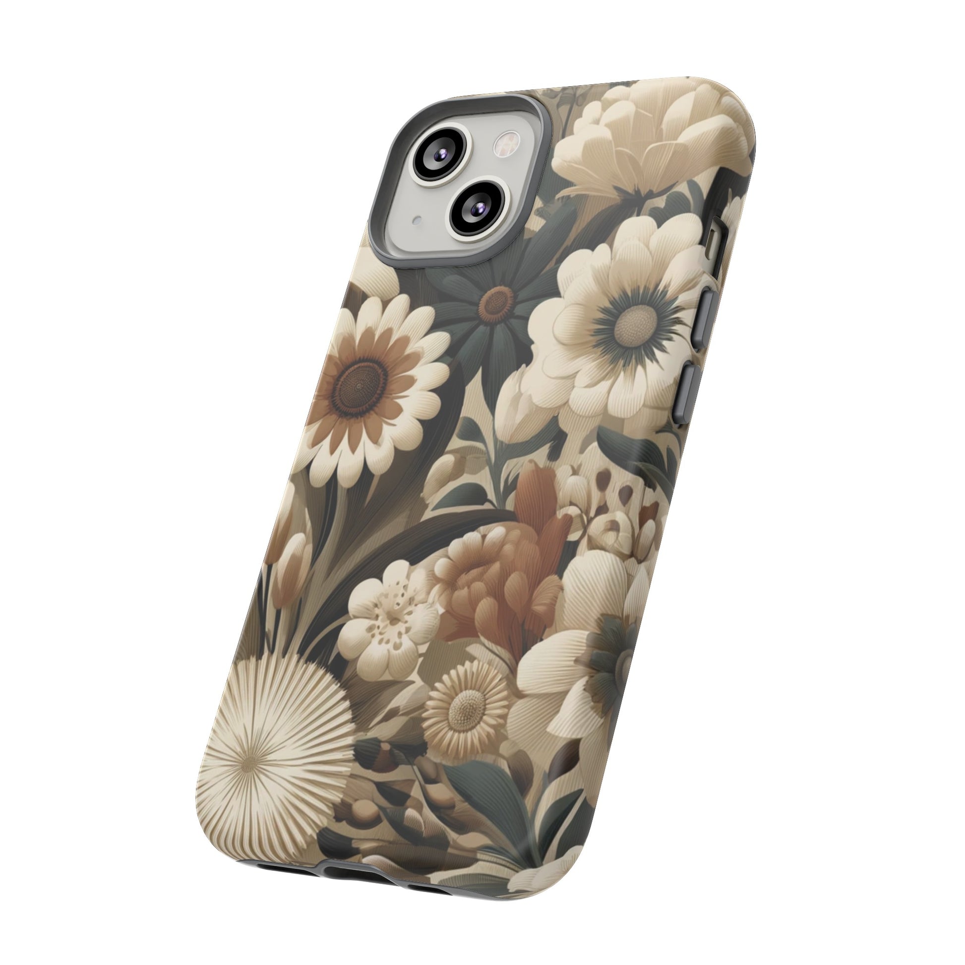 Mid-century Modern Floral Phone Case Durable for iPhone Samsung Gift iPhone 15, 14, 13 Samsung Pixel Gift for Mom Accessory Gift for Her