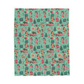 Funny Retro Pink Christmas Blanket Vintage Mid Century Holiday Throw Cozy Christmas Couch Blanket Festive Winter