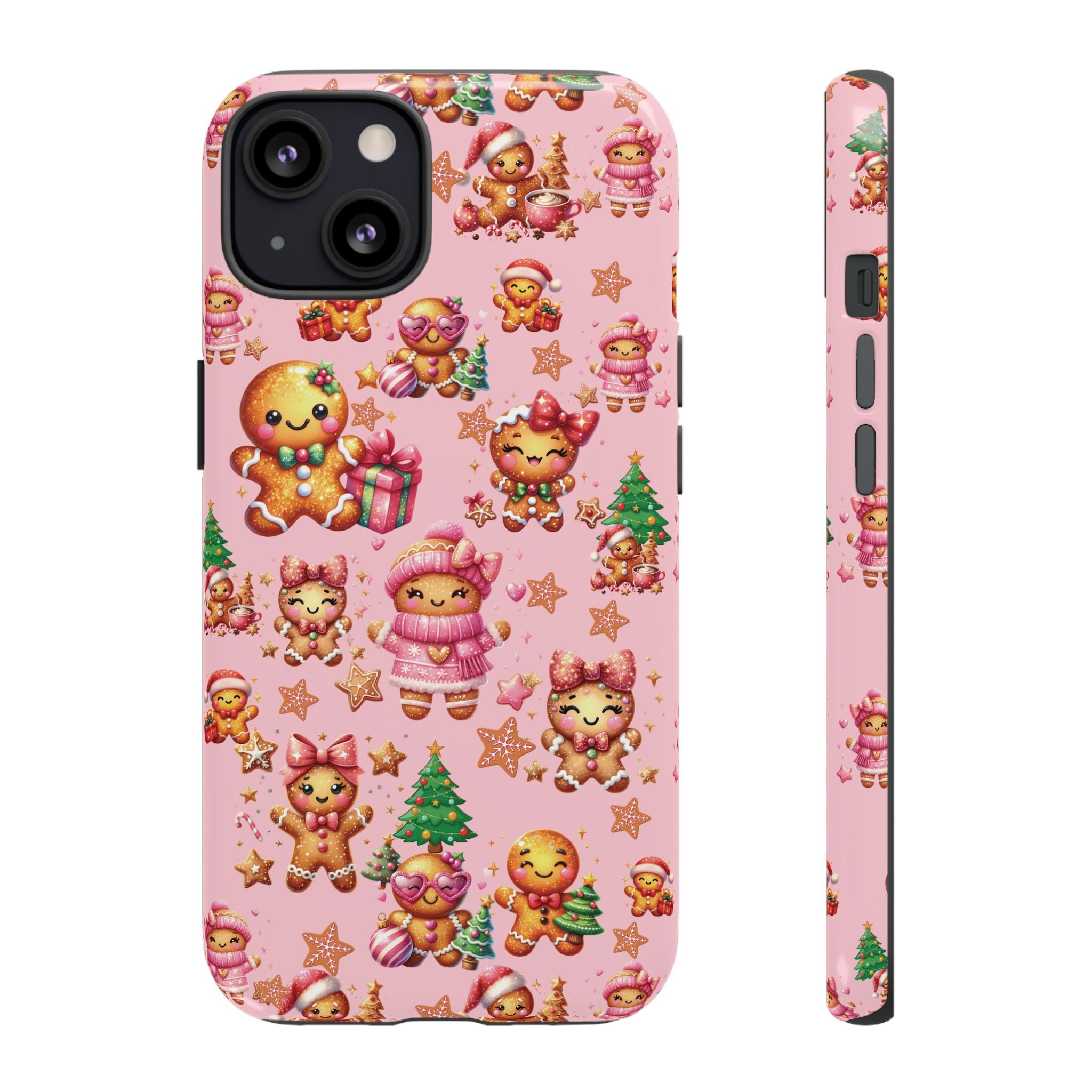 Adorable Pink Gingerbread Girl Phone Case Girly Holiday Vibes, Sweet Christmas Aesthetic, Cute & Festive Gift Idea for Her, Fun Protective Cover
