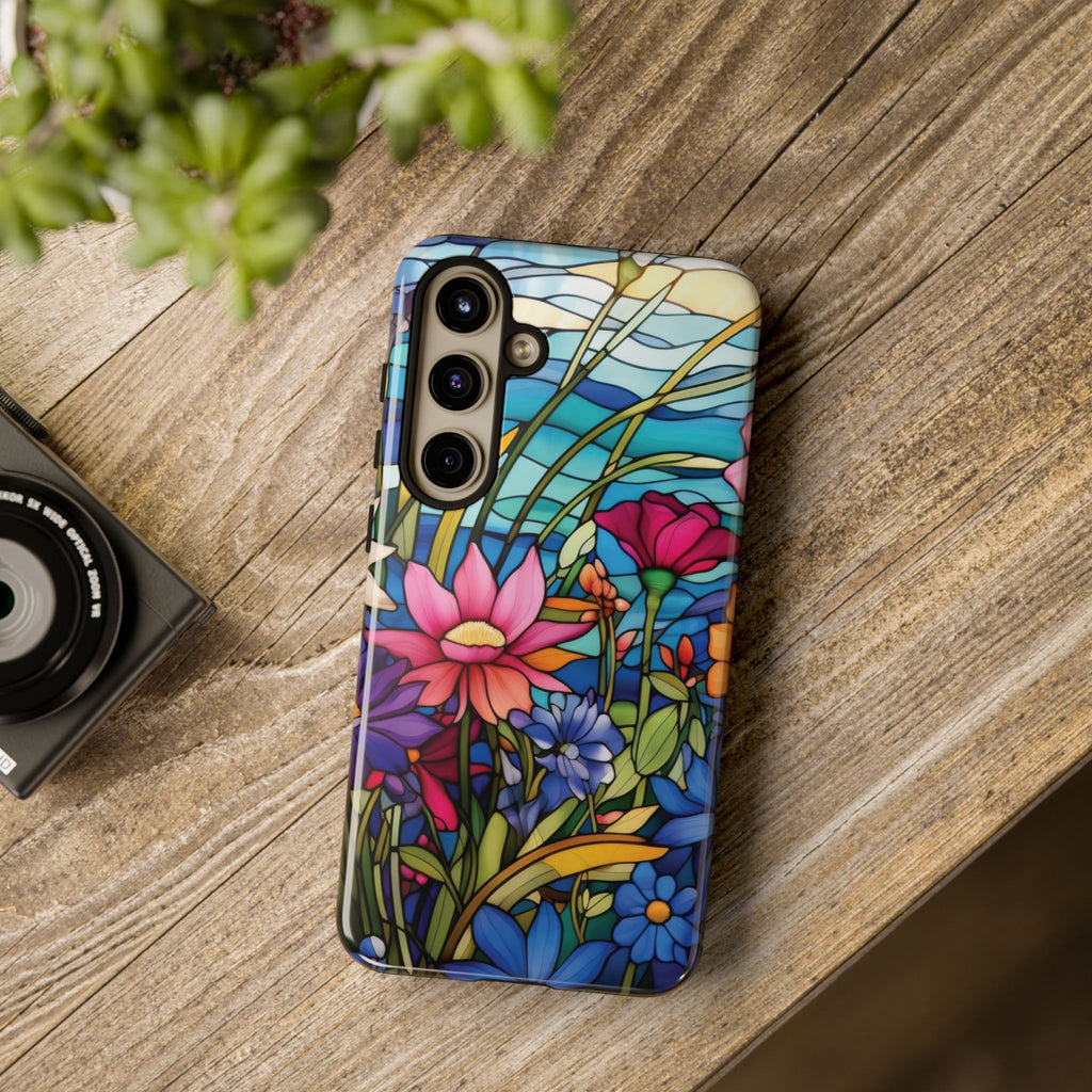 Wildflowers Stain Glass Illusion Phone Case Unique Holiday Protection for Your Device | Stylish & Durable Cover Gift for Her Phone 15, Samsung iPhone Samsung Accessory Gift for Her