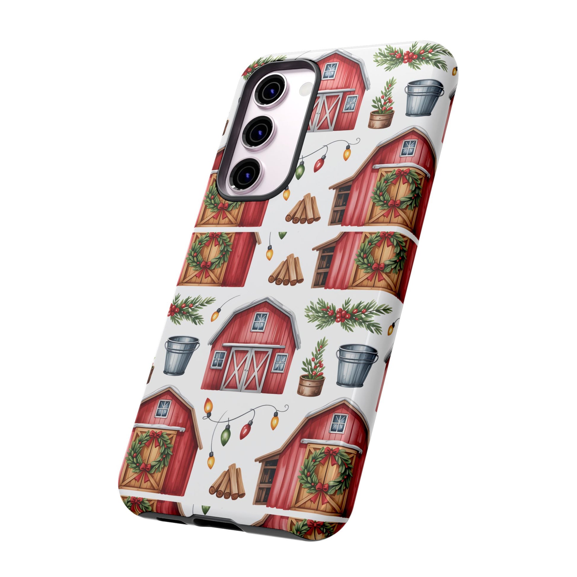 Farmhouse Christmas Design Phone Case - Stylish, Protective Cover for All Models Gift for Mom Accessory Gift for Her