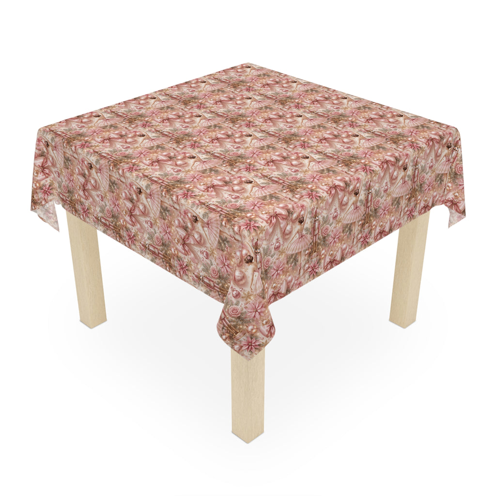 Tablecloth - Pink Nutcracker Ballet Elegant Christmas Decor