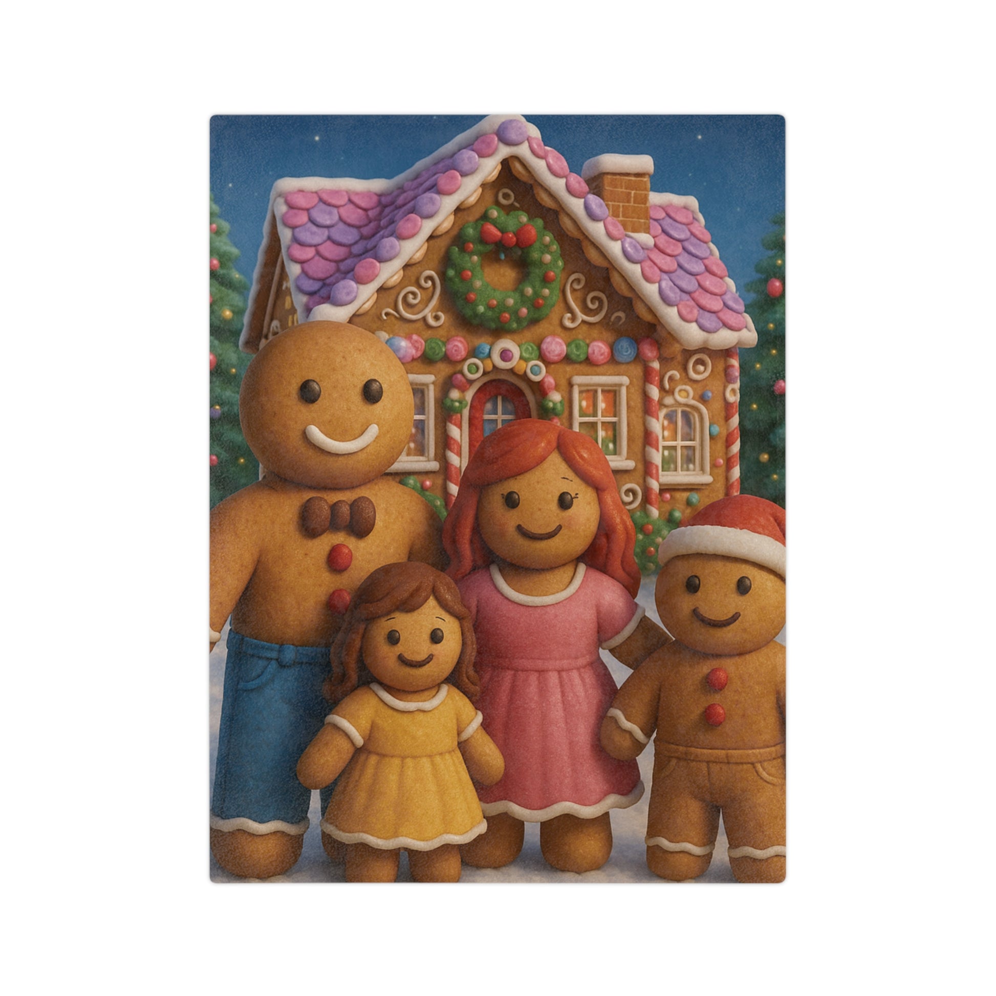 Cozy Microfiber Blanket Gingerbread Family Design | Perfect Gift for Her, Fun Holiday or Housewarming Present, Cute & Festive Decor