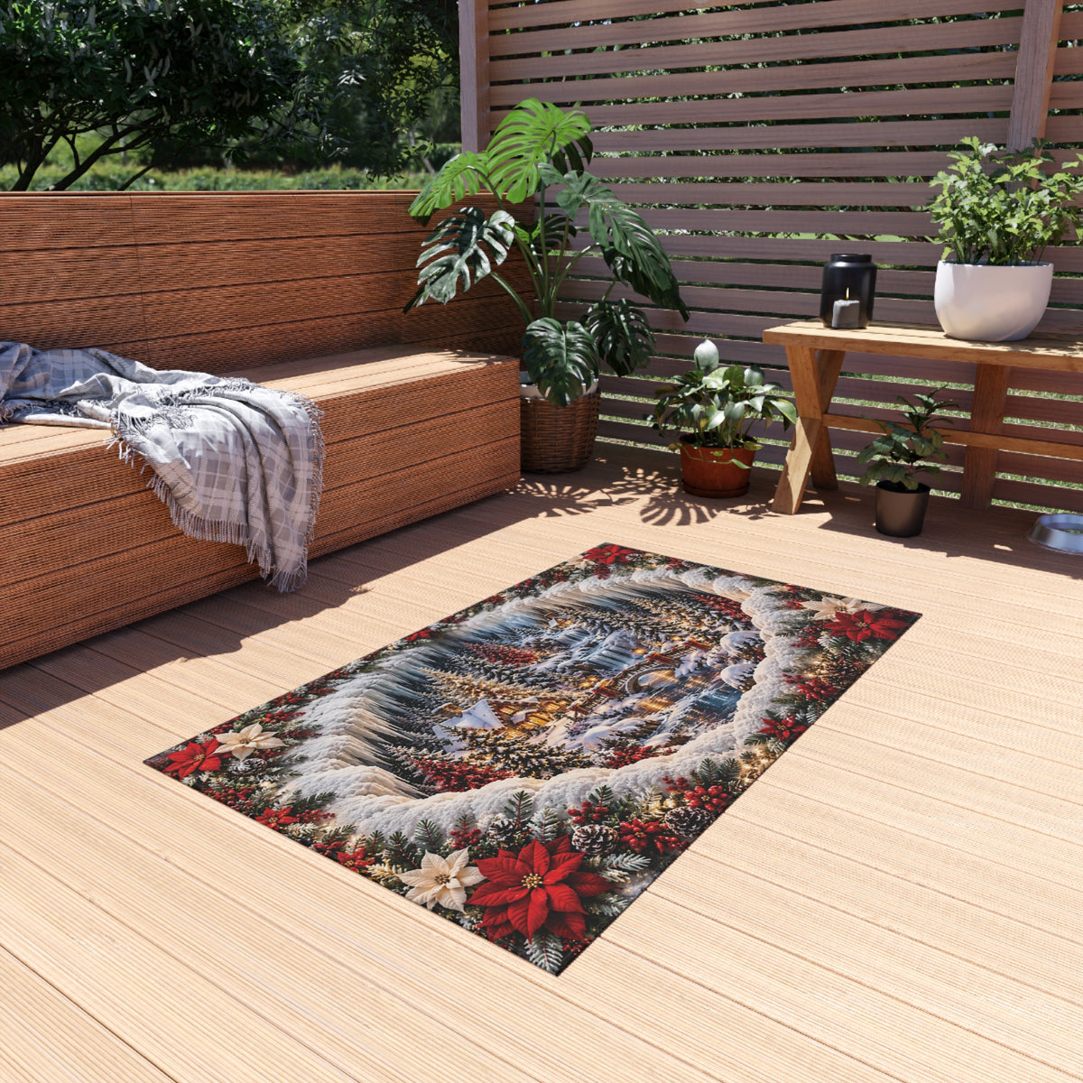 Winter Wonderland Christmas Outdoor Rug