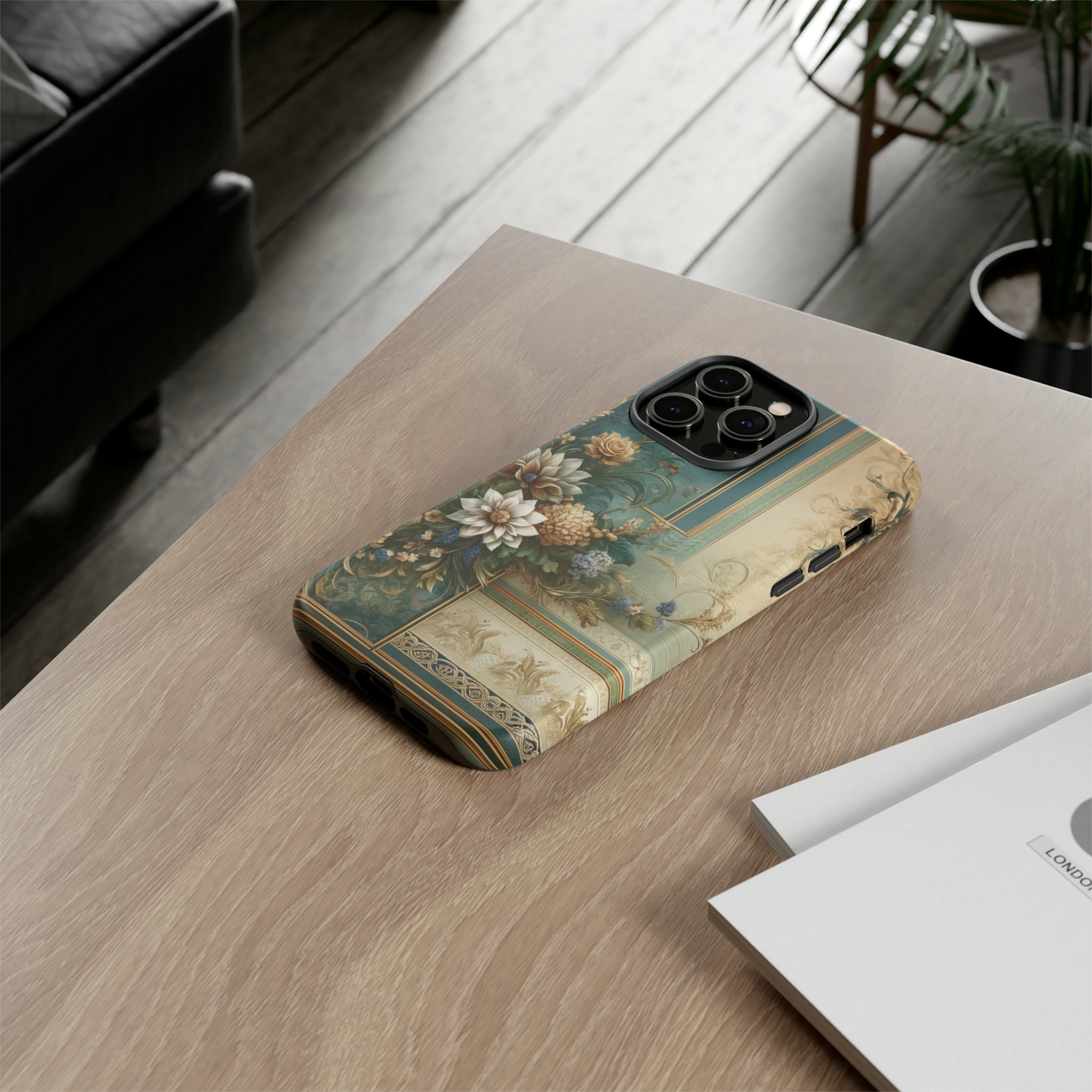 Victorian Floral Boho Luxury Phone Tough Case Floral Elegant Durable Stylish for Modern Devices iPhone 15, Samsung iPhone Samsung Accessory Gift for Her.