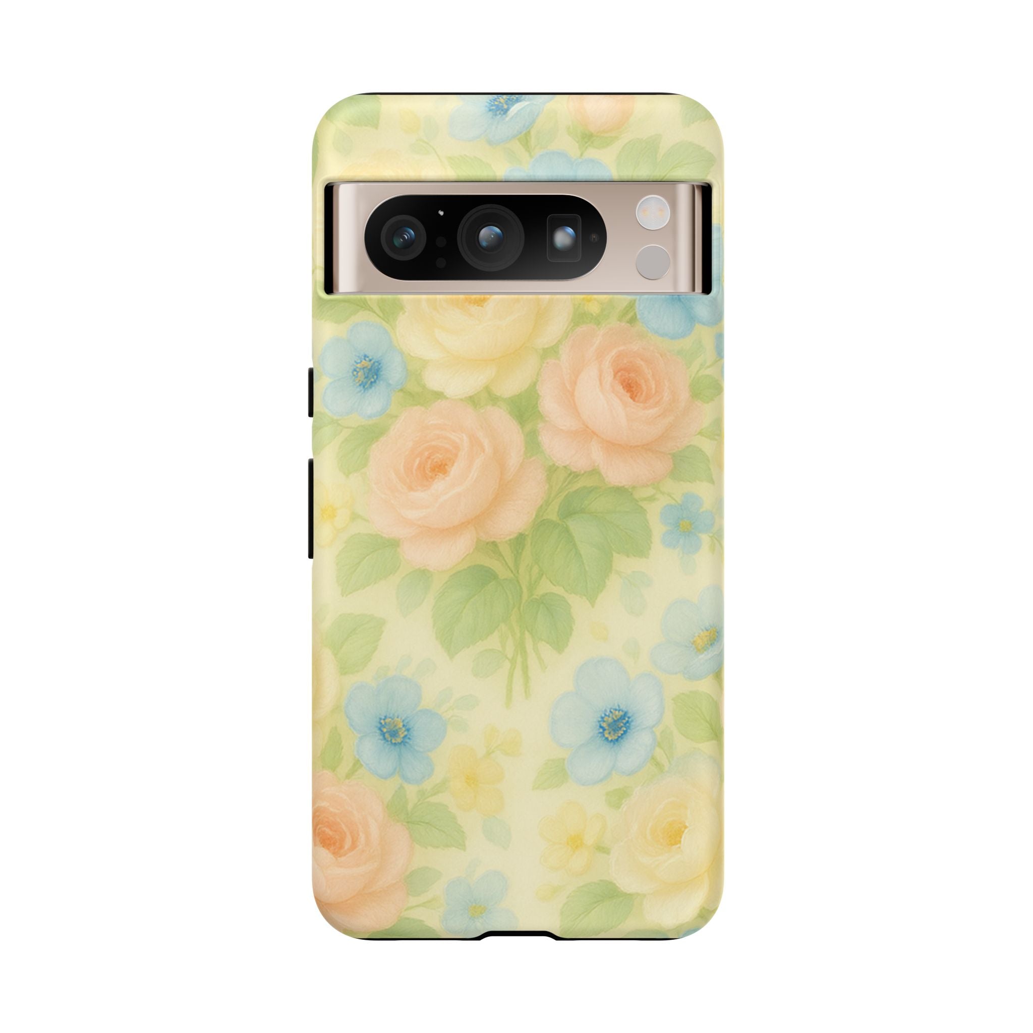 Pastel Yellow Vintage Floral Phone Case  Romantic Cottagecore Aesthetic, Soft Botanical Design, Protective Gift for Her, Fits iPhone & Samsung Models