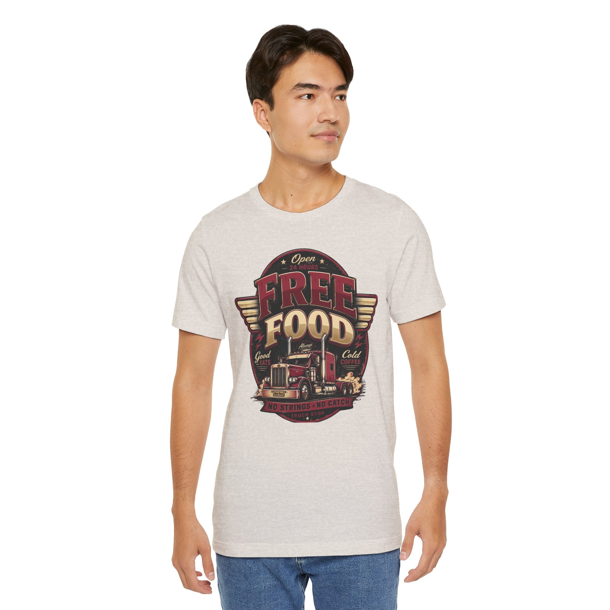 Funny "Free Food" Food Truck T-Shirt Perfect for Dad or Husband