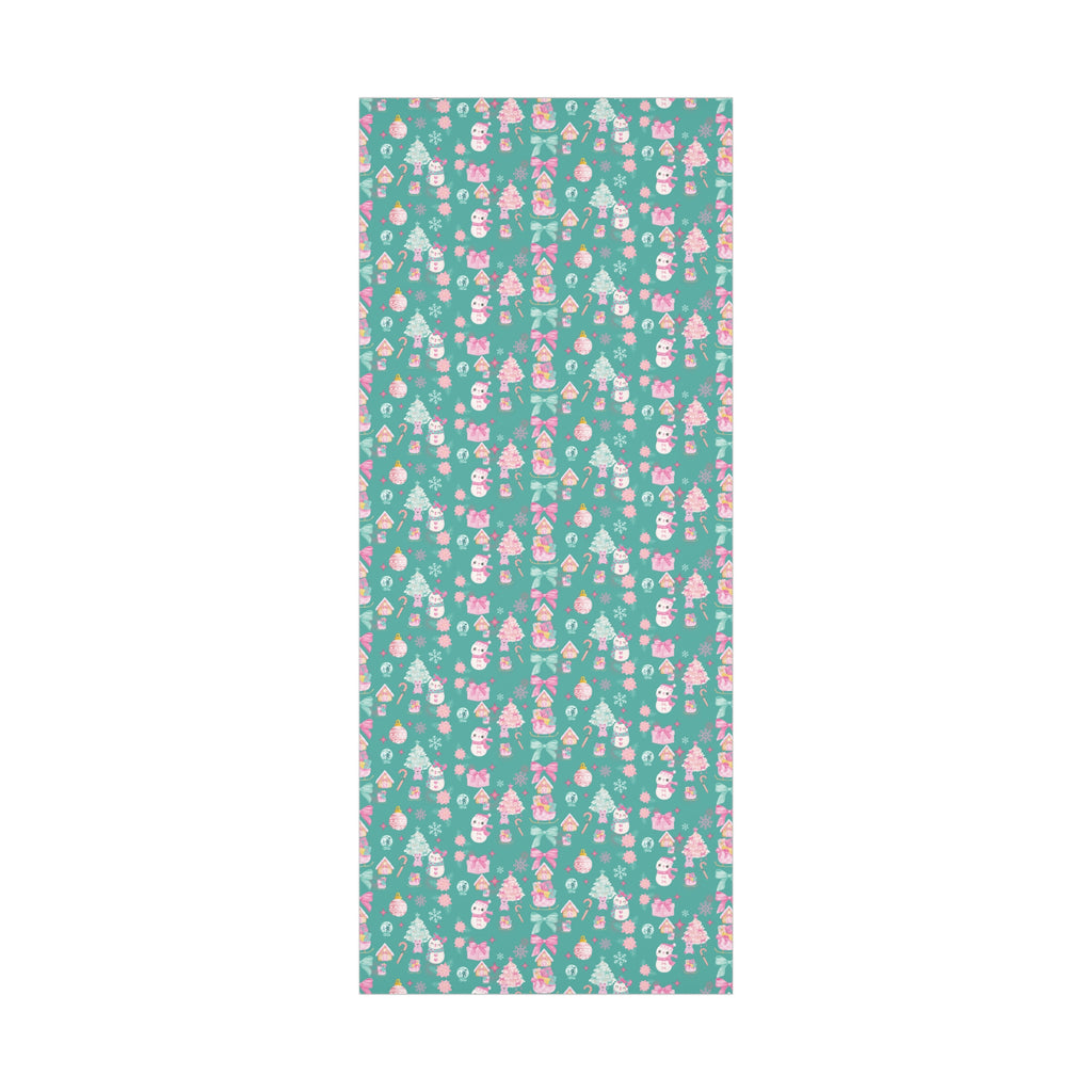 Glam Christmas Wrapping Paper  Pink Turquoise Holiday Gift Wrap, Festive Fun Design for Stylish Presents, 3 Size Options Available Gift Mom
