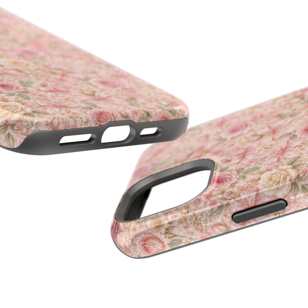 Floral Rose Pattern Magnetic Impact-Resistant Phone Case iPhone and Samsung