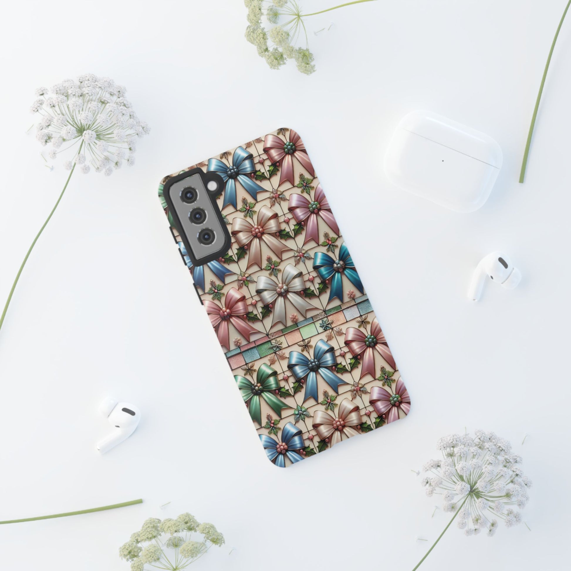 Coquette Bows Pastel Phone Case for iPhone 17 ,  15 14 13 12  21 23 Samsung, and Pixel | Stylish Protective Cover Gift for Her Perfect for Floral Lover