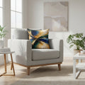 Decorative pillow with abstract design on a white background