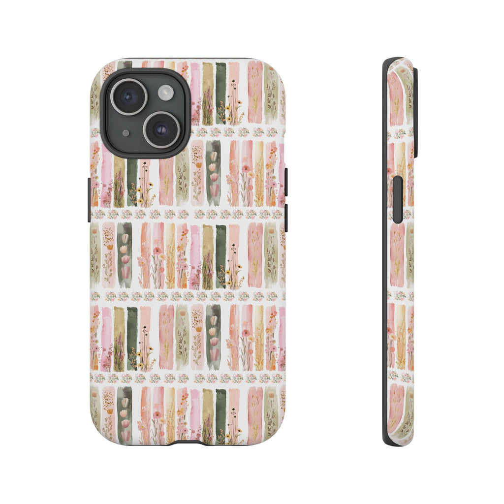 Pastel Brushstroke Floral Phone Case Soft Illusion Flower Design, Aesthetic Protective Cover, Feminine Style, Cute Gift for Her, Fits Most Models