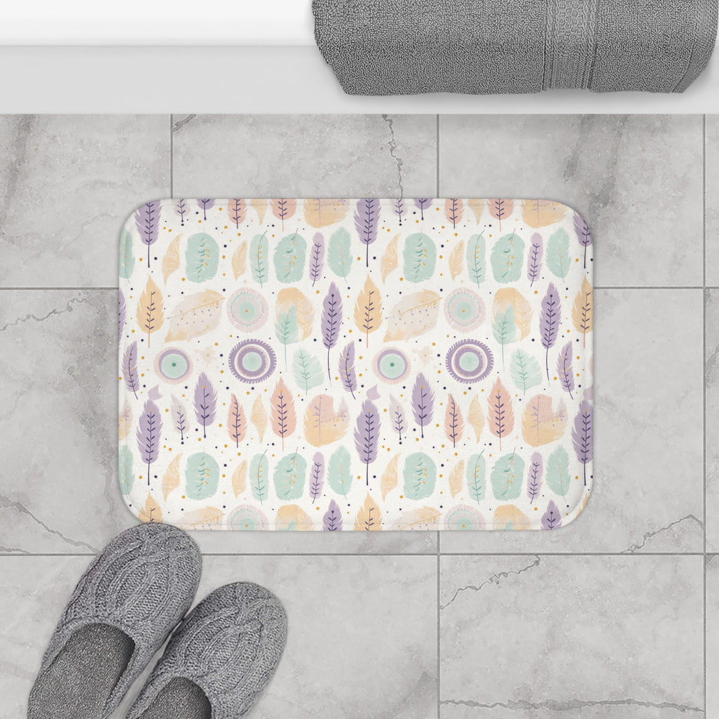 Boho Pastel Bathmat – A Soothing Blend of Calming Lavender Flowers to Add Comfort, Beauty, and Serenity to the Most Private Room in Your Home