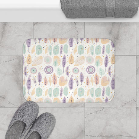 Boho Pastel Bathmat – A Soothing Blend of Calming Lavender Flowers to Add Comfort, Beauty, and Serenity to the Most Private Room in Your Home