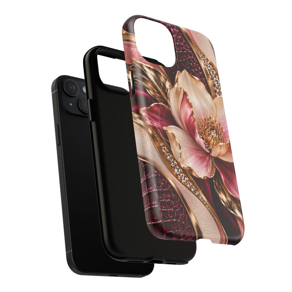 Magnetic Tough Phone Case — Vintage Rose Floral Armor