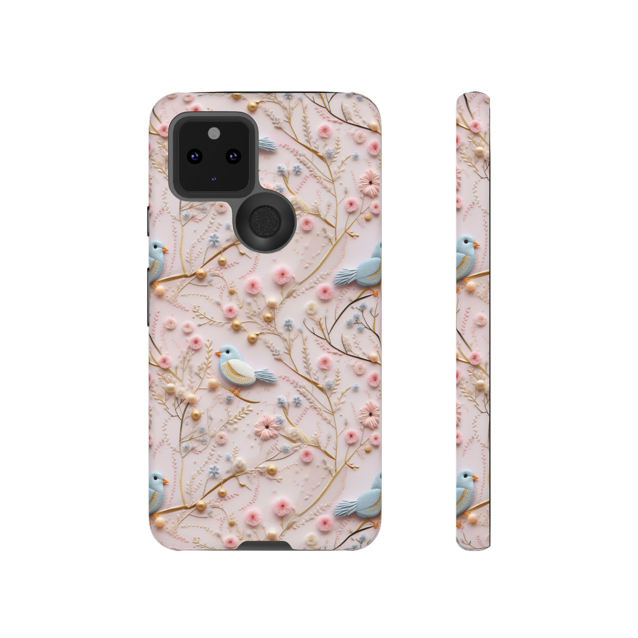 3D Birds Elegant Faux Flowers Phone Case Stylish & Durable for iPhone Samsung Gift iPhone 15, 14, 13 Samsung Pixel Gift for Mom Accessory Gift for Her