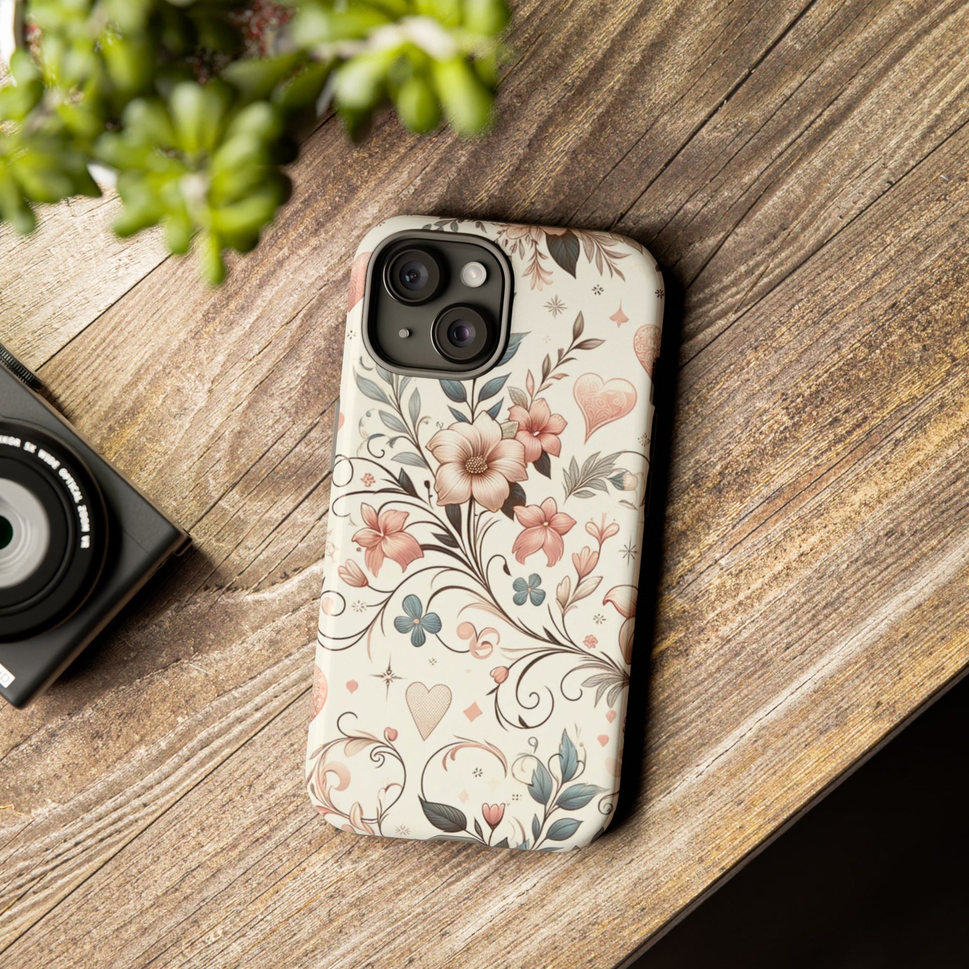 Floral Design Luxury Phone Tough Case Floral Elegant Durable Stylish for Modern Devices iPhone 17, 16 15, Samsung iPhone Samsung Accessory Gift for Her