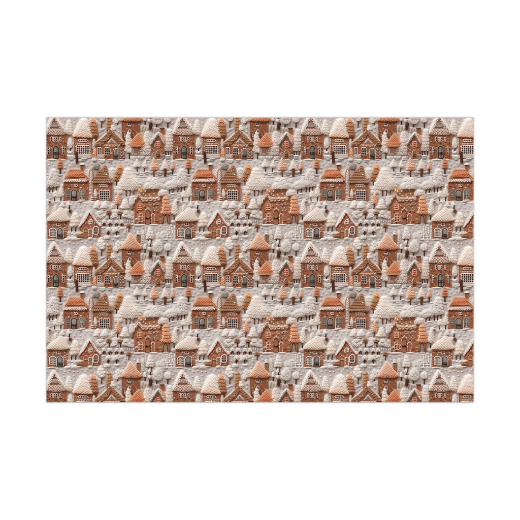 Charming Gingerbread House Wrapping Paper - Festive Holiday Design, Premium Quality, 100% Recyclable, Perfect for Christmas Gifts and Special Occasions - MRSBYVALLE