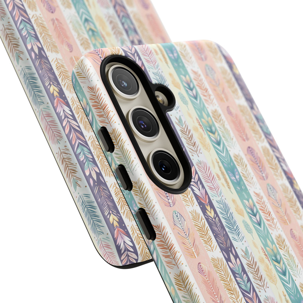 Coque de téléphone abstraite moderne aquarelle Plumes pastel bohème compatible avec iPhone, Samsung et plus - Protection élégante et durable avec un design artistique éclatant, cadeau parfait pour elle