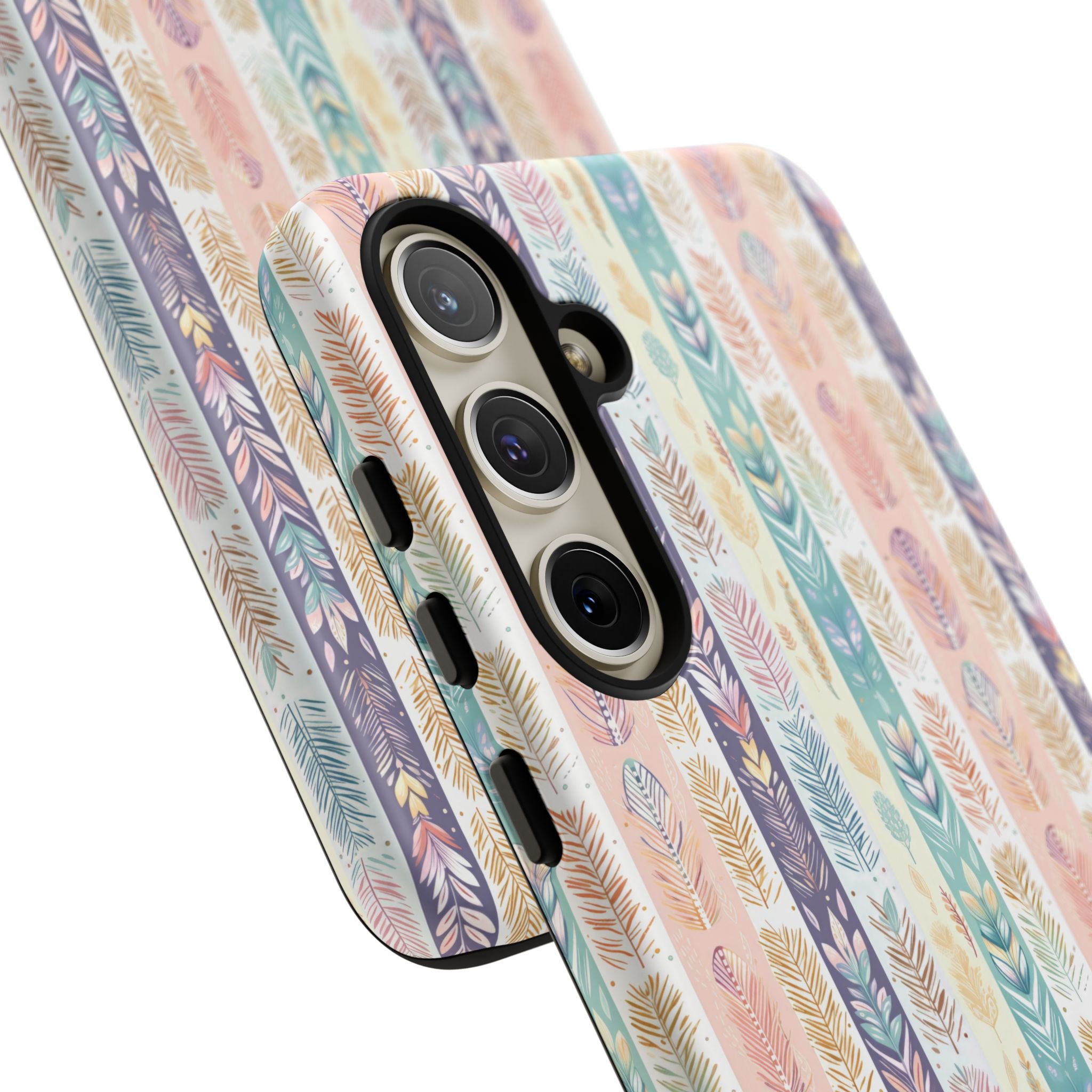 Coque de téléphone abstraite moderne aquarelle Plumes pastel bohème compatible avec iPhone, Samsung et plus - Protection élégante et durable avec un design artistique éclatant, cadeau parfait pour elle