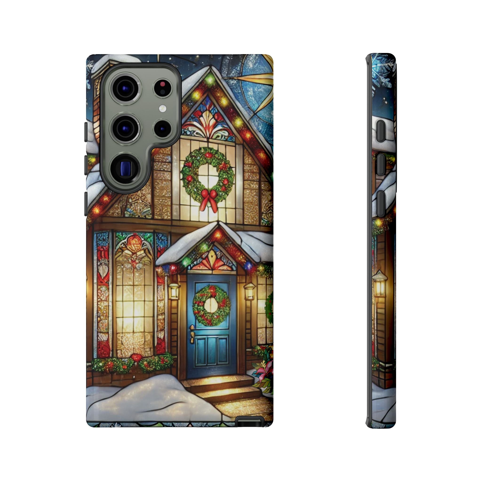 Phone Case - Stain Glass Christmas Unique Holiday Protection Gift for Her