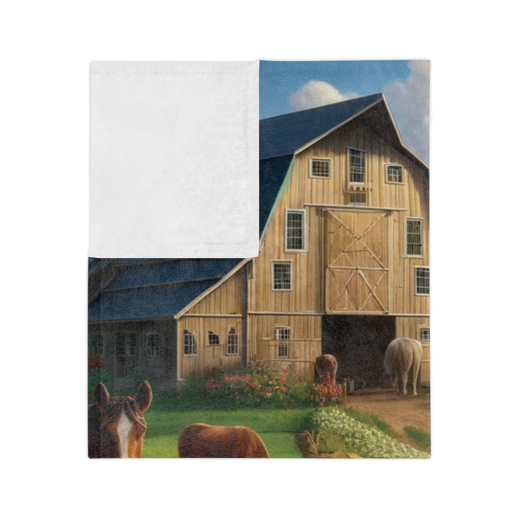 Farmhouse Minky Blanket Luxurious 100% Polyester Cozy Comfort Throw Ultra-Soft Microfiber Comfort Blanket, Perfect for Snuggling Decor, Cozy All-Season Warmth, Comfort Housewarming Gift Throw.