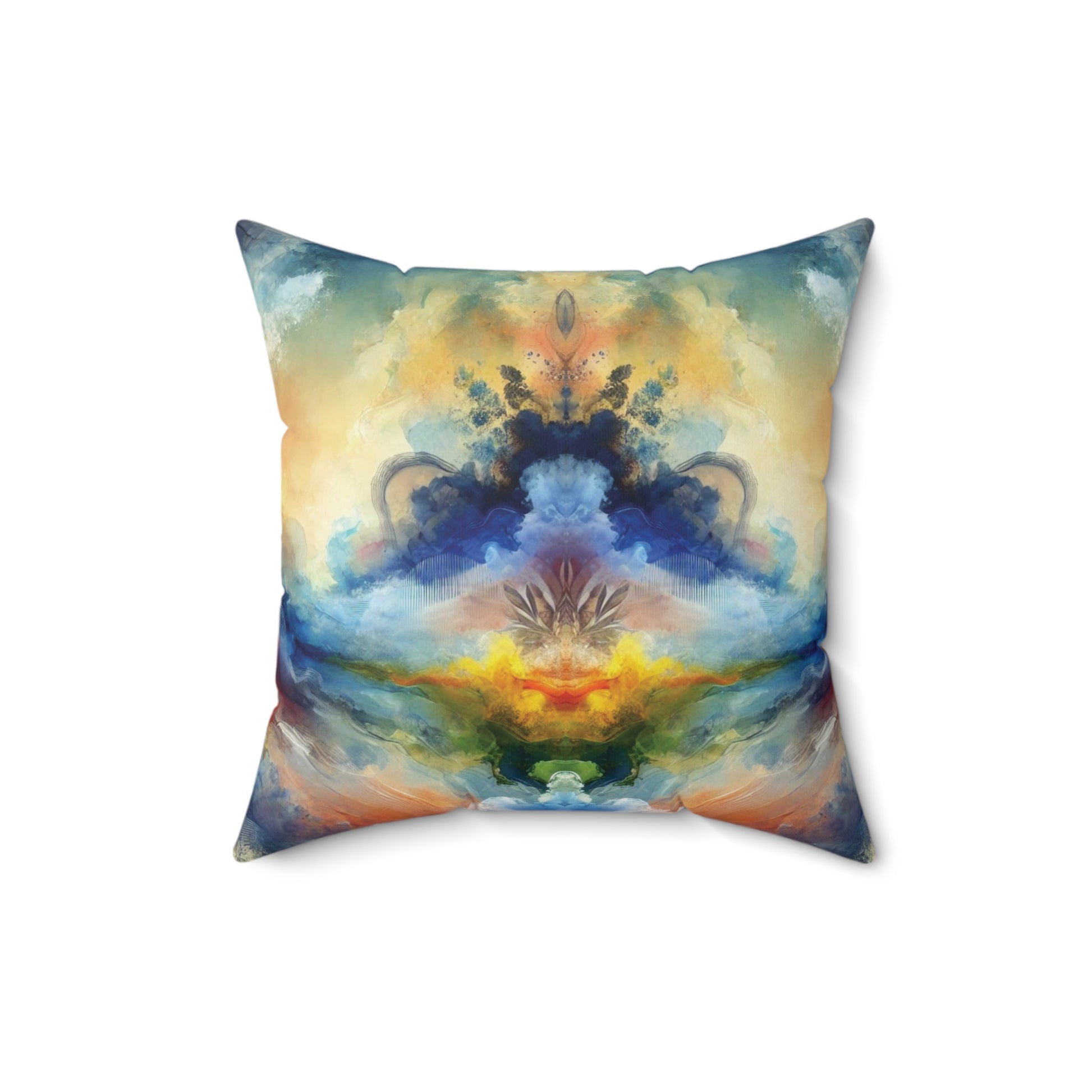 Modern Watercolor Abstract Decorative Pillow - Available in 16x16, 18x18, 20x20 - Vibrant Accent for Living Room, Bedroom, or Sofa Decor  100% Polyester with Double-Sided Print