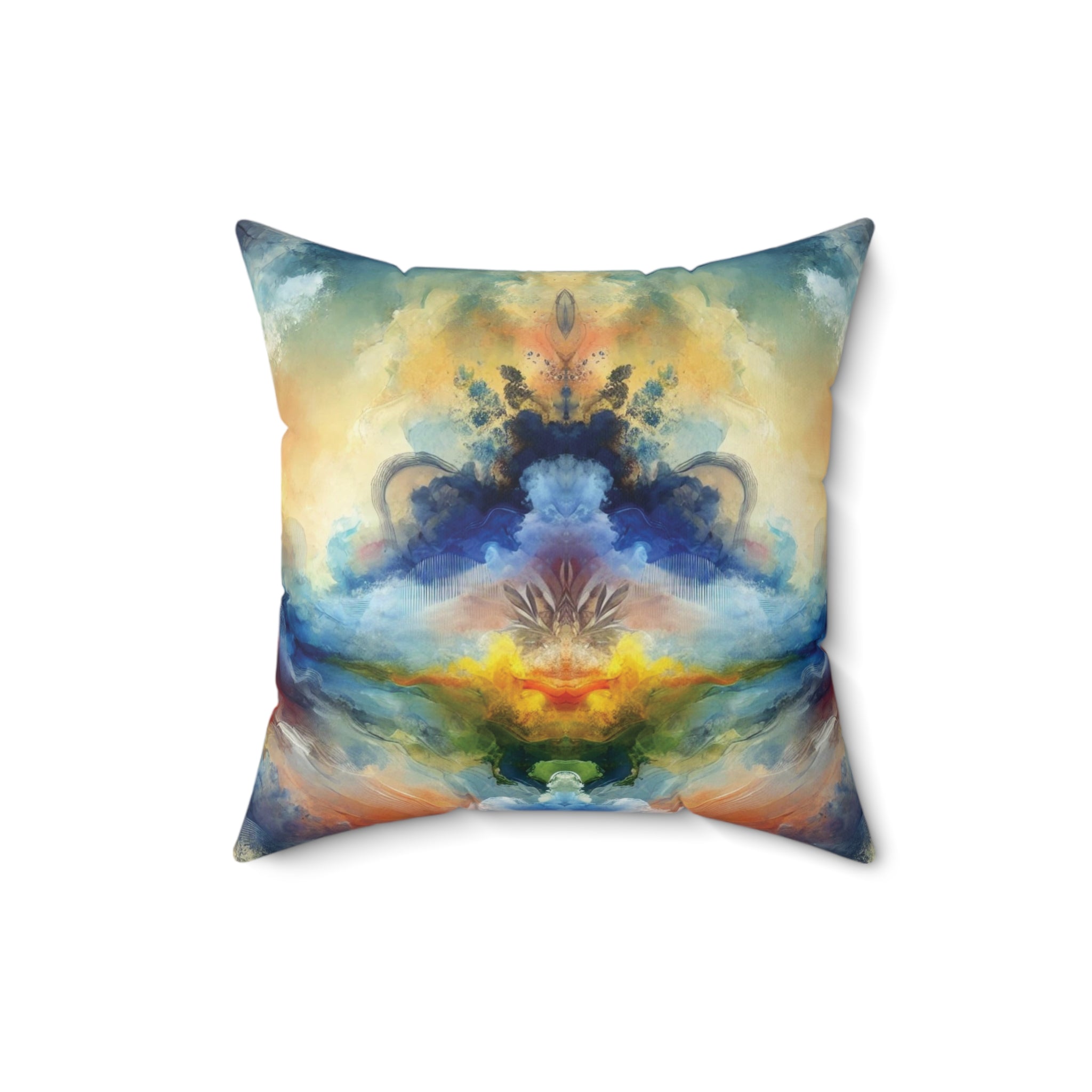 Modern Watercolor Abstract Decorative Pillow - Available in 16x16, 18x18, 20x20 - Vibrant Accent for Living Room, Bedroom, or Sofa Decor  100% Polyester with Double-Sided Print