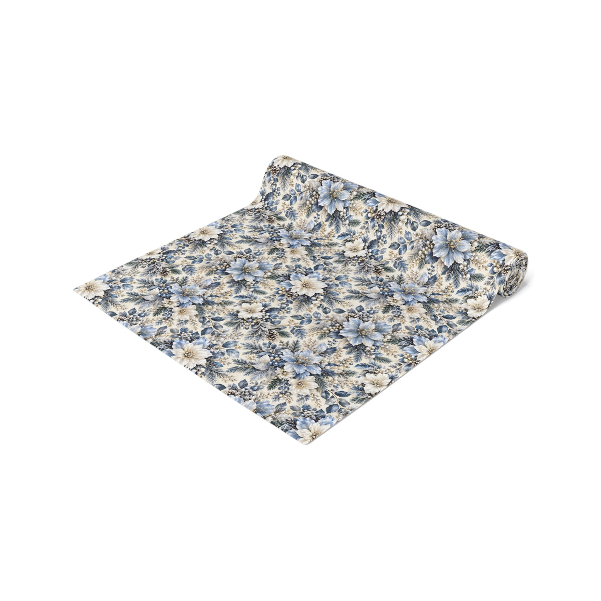 Icy Blue Floral Table Runner