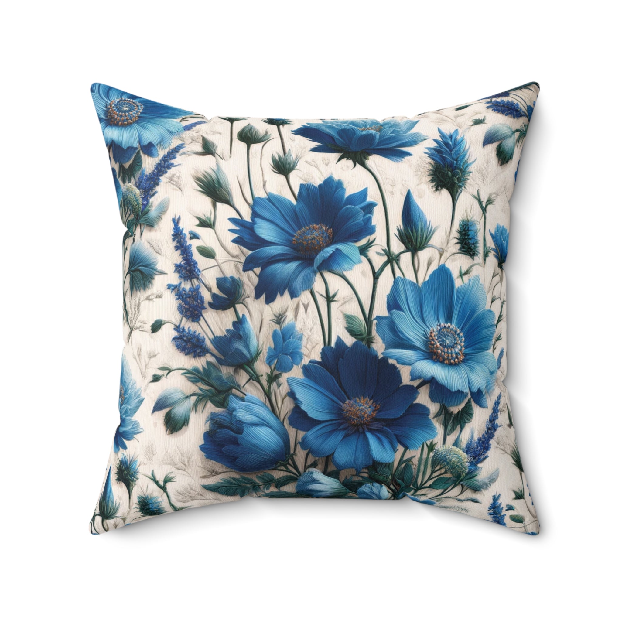 Blue Wildflower Square Pillow Add a Touch of Nature to Your Home Decor | Premium Quality, Soft, and Durable | Perfect for Couch, Bed, or Chair | Elegant Floral Bedrooms, Soft,Pillow Gift New House, Bridal Shower Gift - MRSBYVALLE