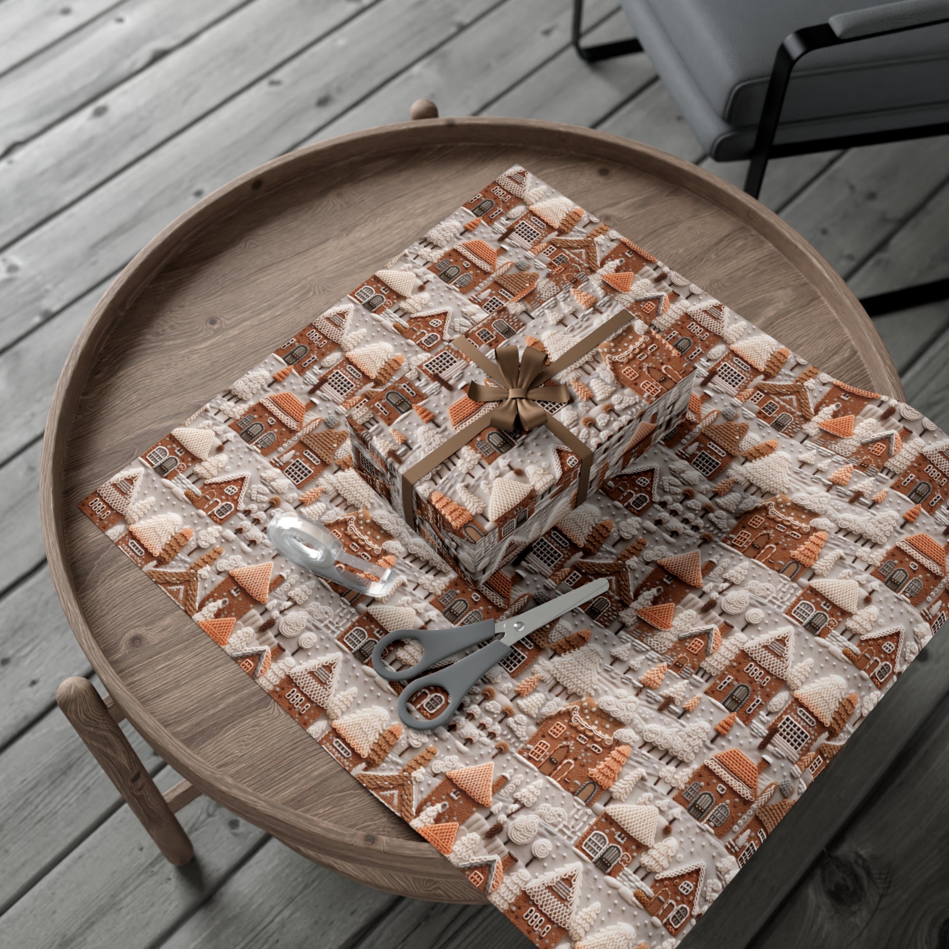 Charming Gingerbread House Wrapping Paper - Festive Holiday Design, Premium Quality, 100% Recyclable, Perfect for Christmas Gifts and Special Occasions - MRSBYVALLE