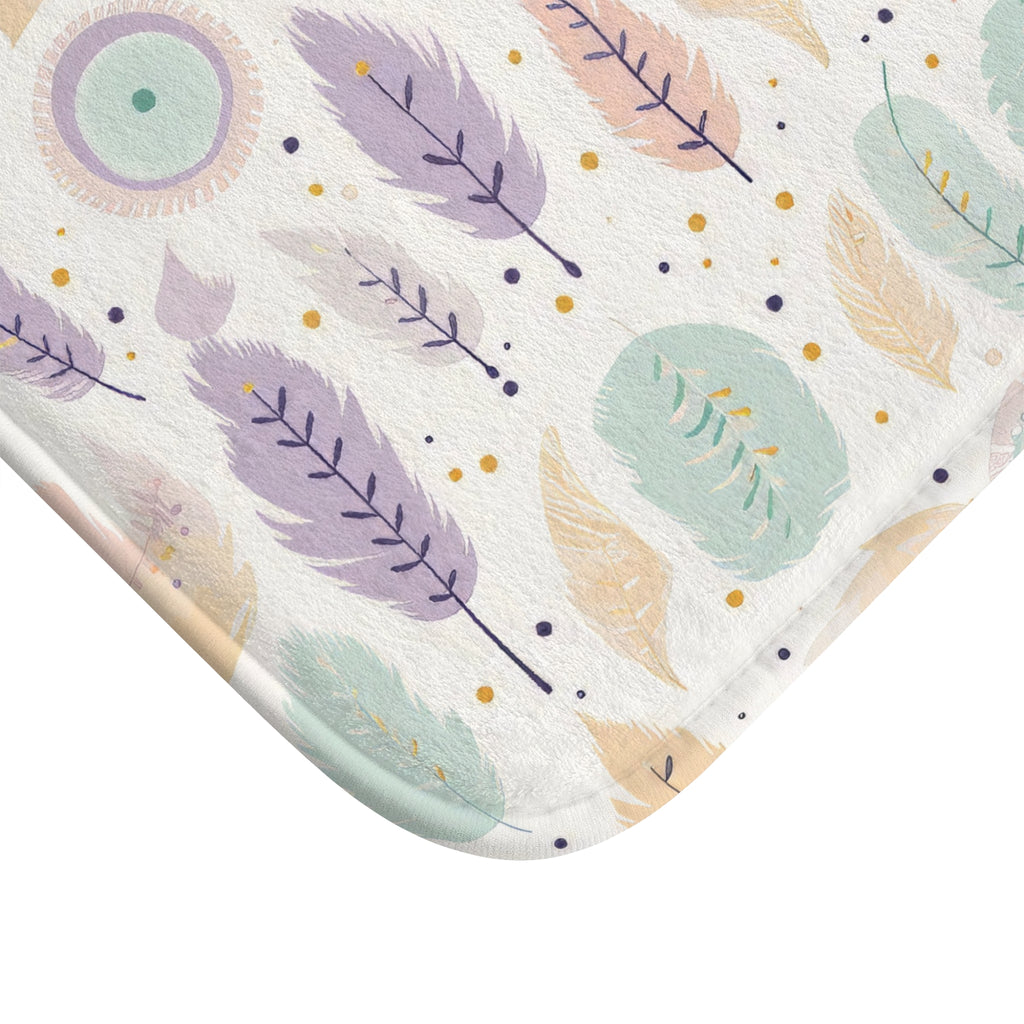 Boho Pastel Bathmat – A Soothing Blend of Calming Lavender Flowers to Add Comfort, Beauty, and Serenity to the Most Private Room in Your Home