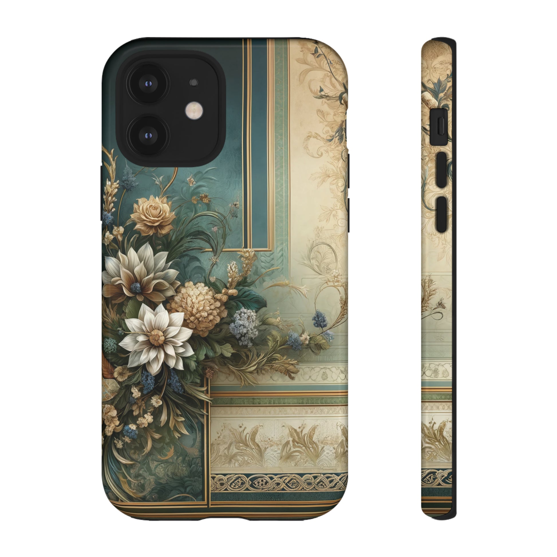 Victorian Floral Boho Luxury Phone Tough Case Floral Elegant Durable Stylish for Modern Devices iPhone 15, Samsung iPhone Samsung Accessory Gift for Her.