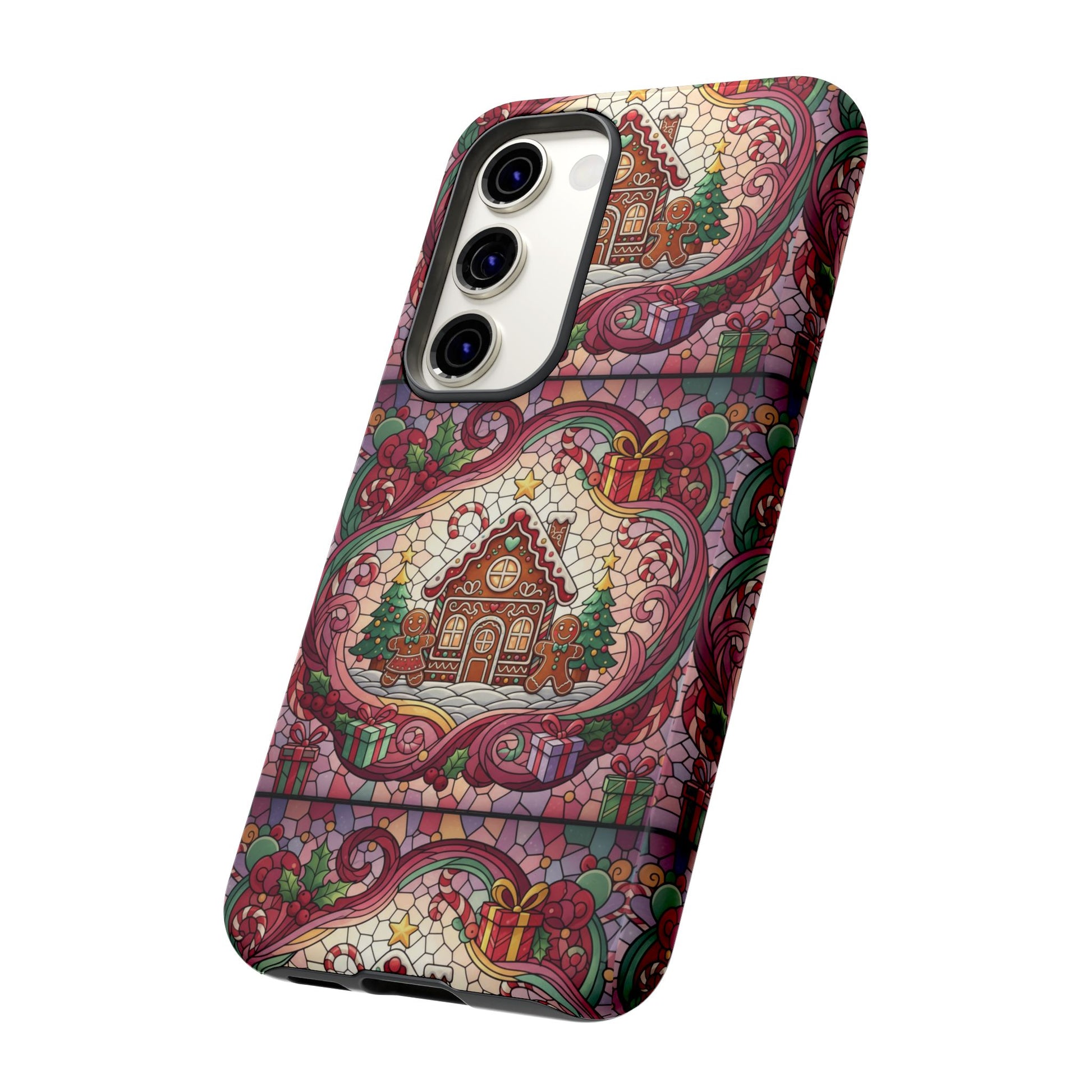 iPhone Case 17, 16  Gingerbread Stained Glass Tough Case Samsung perfect phone case