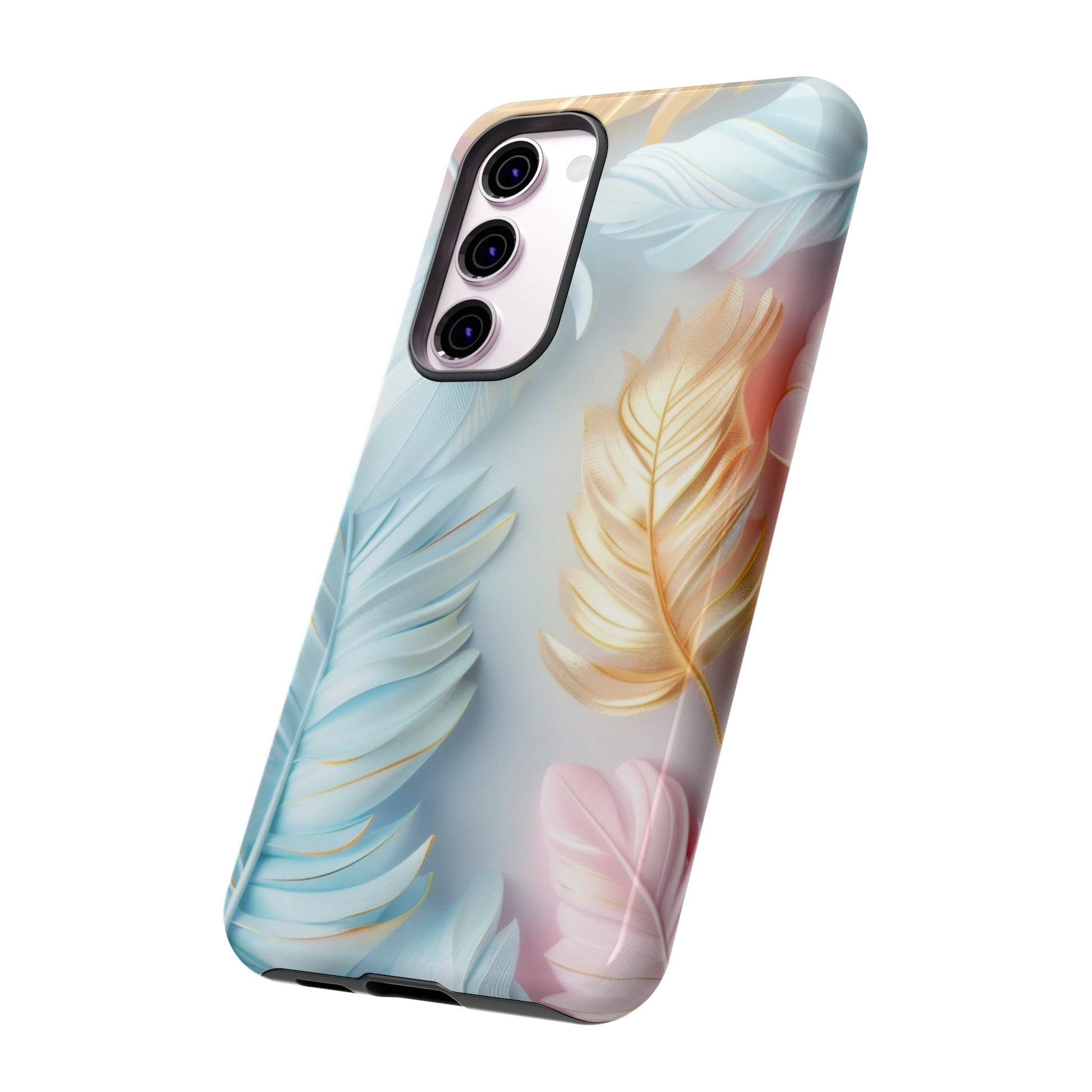 Pastel Feathers Protective Phone Case Gift for Her Phone 15, Samsung iPhone Samsung Gift for Her Case iPhone 15, Samsung iPhone Samsung Accessory Gift for Her