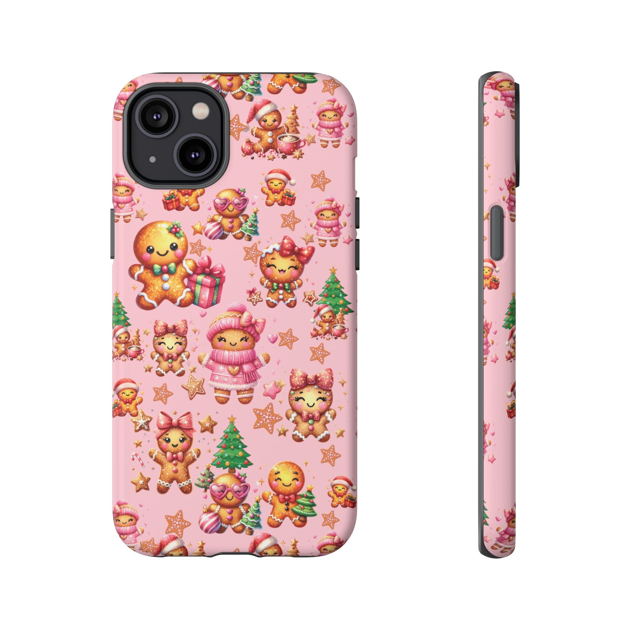 Adorable Pink Gingerbread Girl Phone Case Girly Holiday Vibes, Sweet Christmas Aesthetic, Cute & Festive Gift Idea for Her, Fun Protective Cover