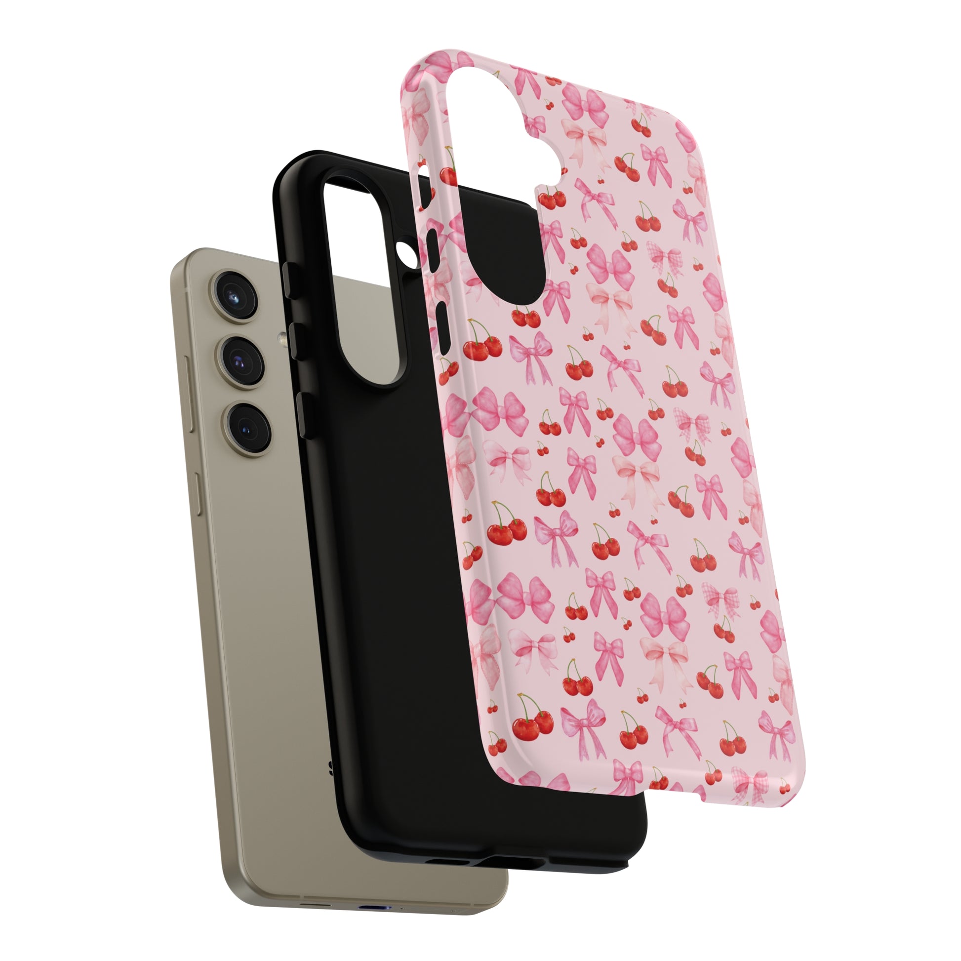 Coquette phone case Cherry Coquette Ribbon Bow iPhone Case Fruity, Girly Gift for Her Phone 15, Samsung iPhone Samsung Gift for Her Case iPhone 15, Samsung iPhone Samsung Accessory Gift for Her.