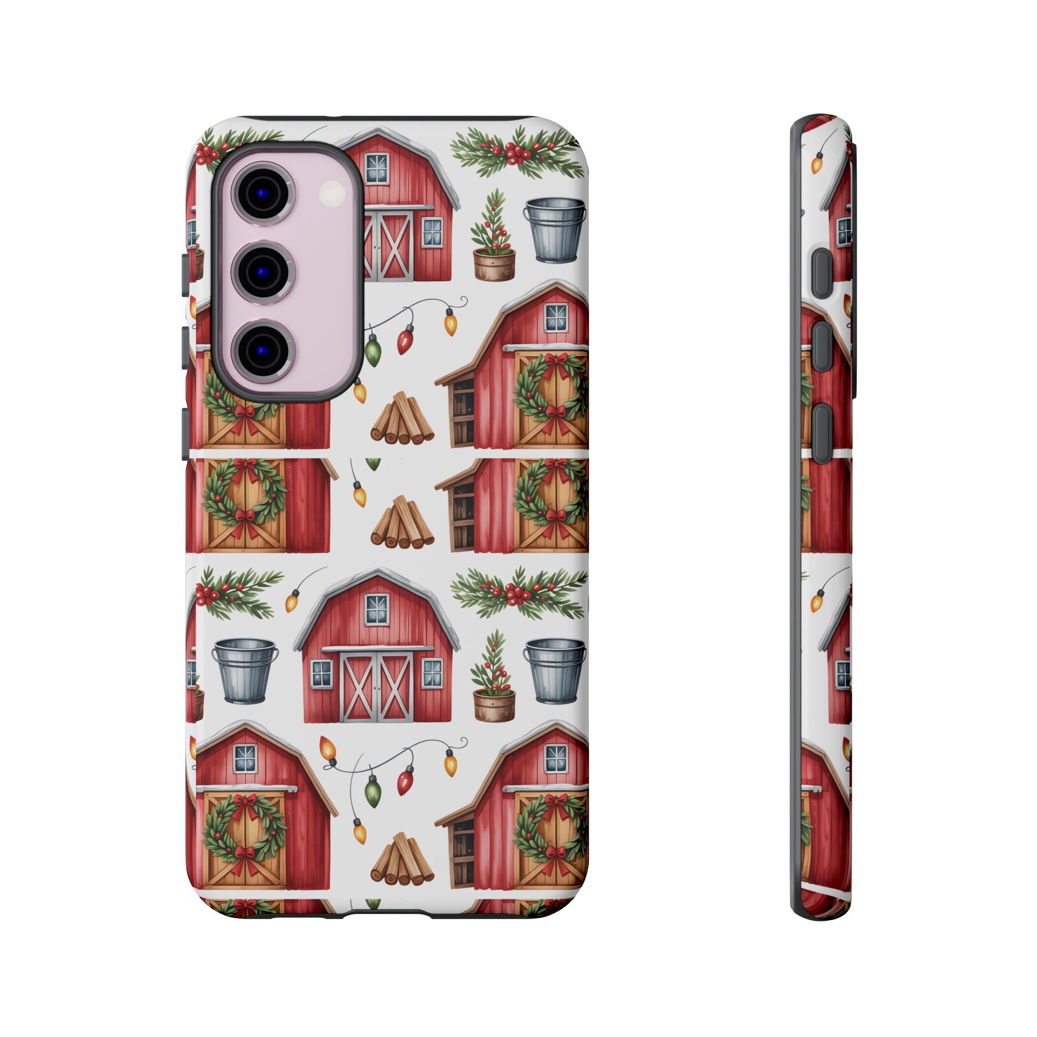 Farmhouse Christmas Design Phone Case - Stylish, Protective Cover for All Models Gift for Mom Accessory Gift for Her