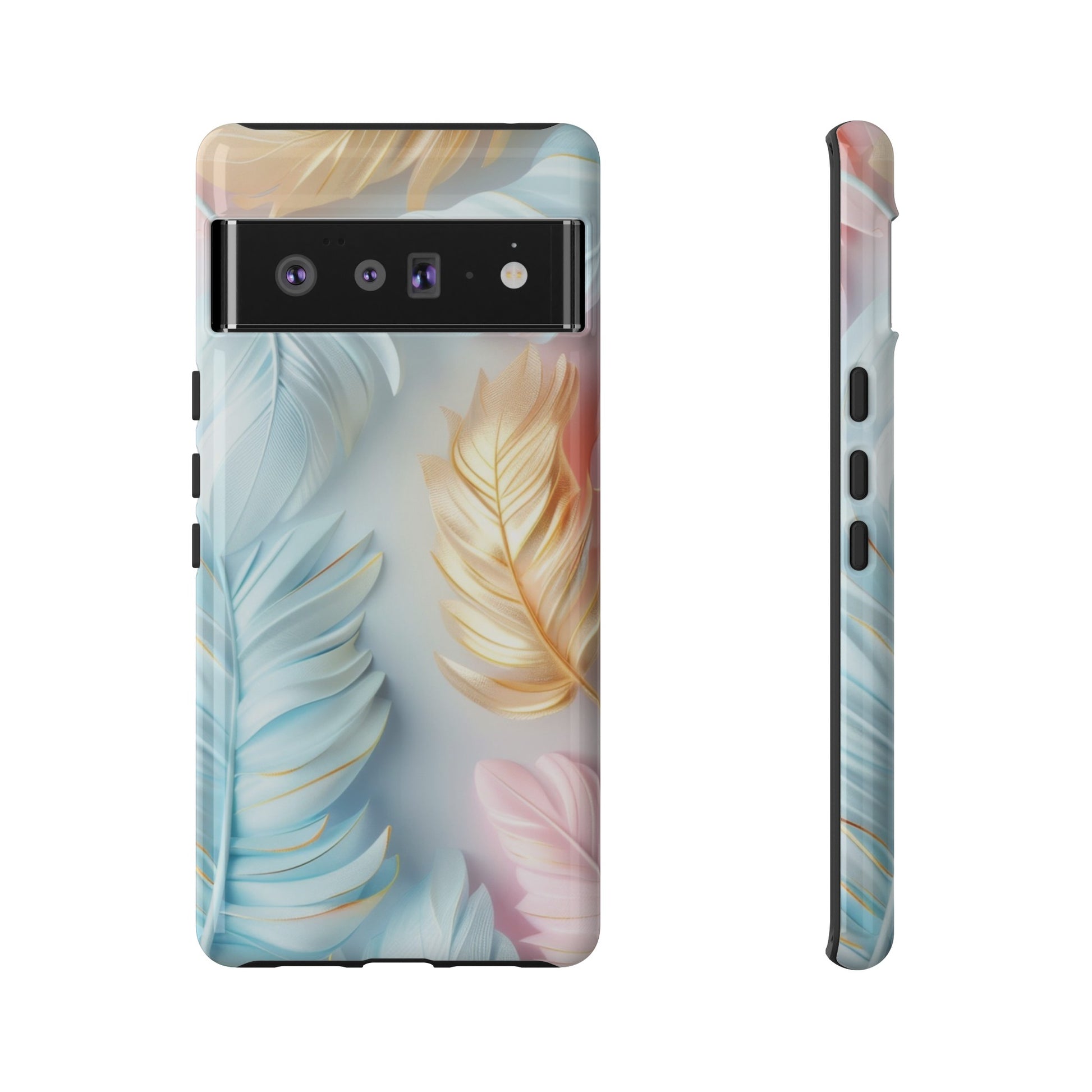 Pastel Feathers Protective Phone Case Gift for Her Phone 15, Samsung iPhone Samsung Gift for Her Case iPhone 15, Samsung iPhone Samsung Accessory Gift for Her