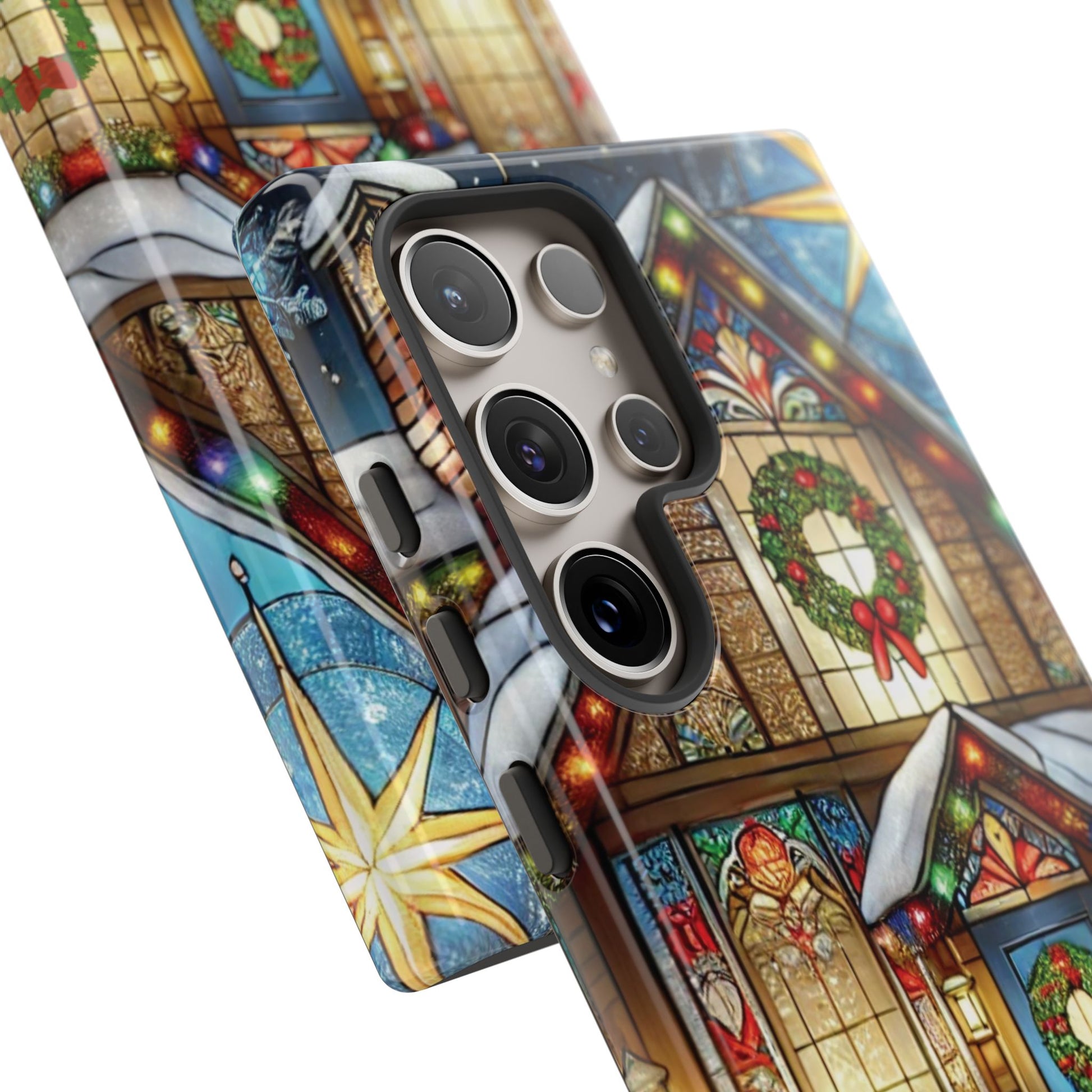 Stain Glass Christmas Phone Case Unique Holiday Protection for Your Device | Stylish & Durable Cover Gift for Her Phone 15, Samsung iPhone Samsung Accessory Gift for Her - MRSBYVALLE