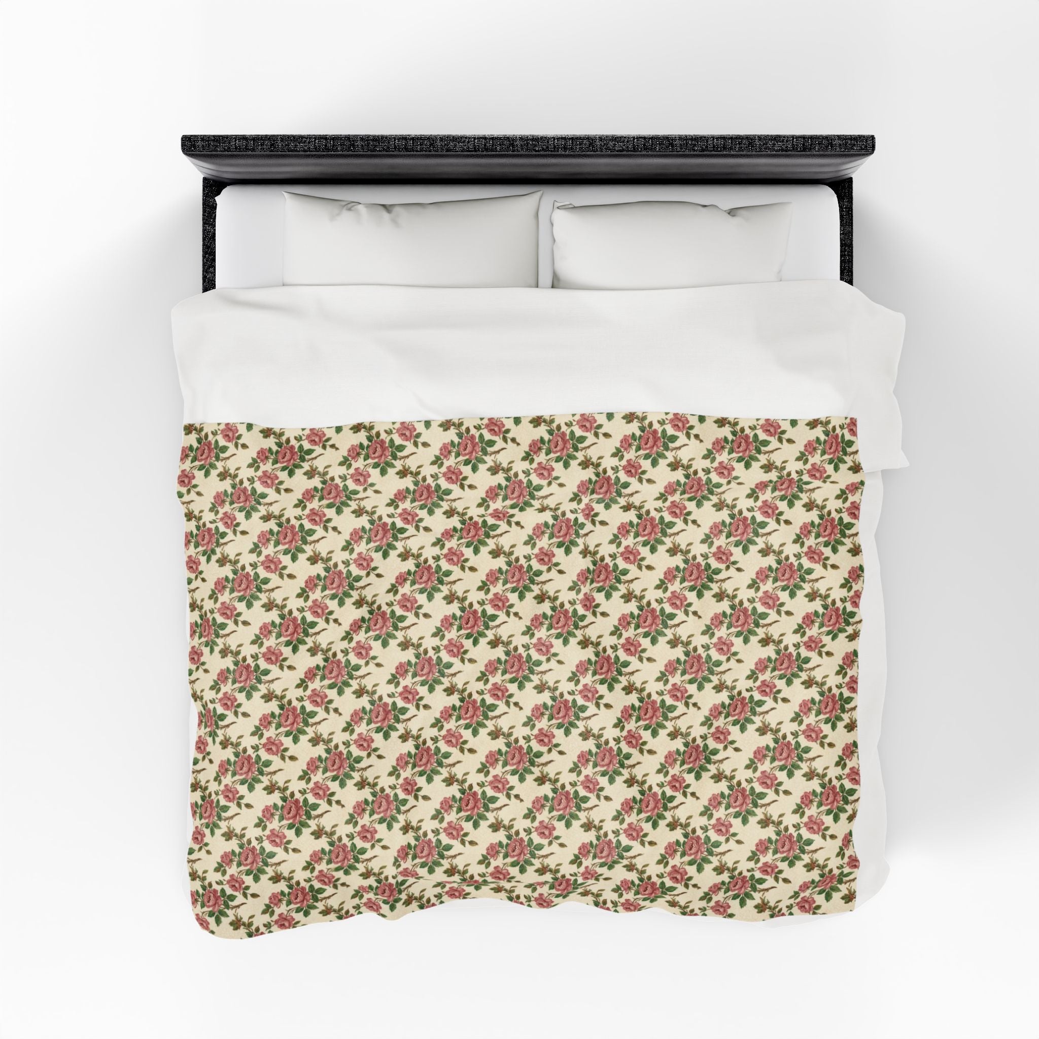 Couverture polaire rose vintage Franciscan - Plaid douillet
