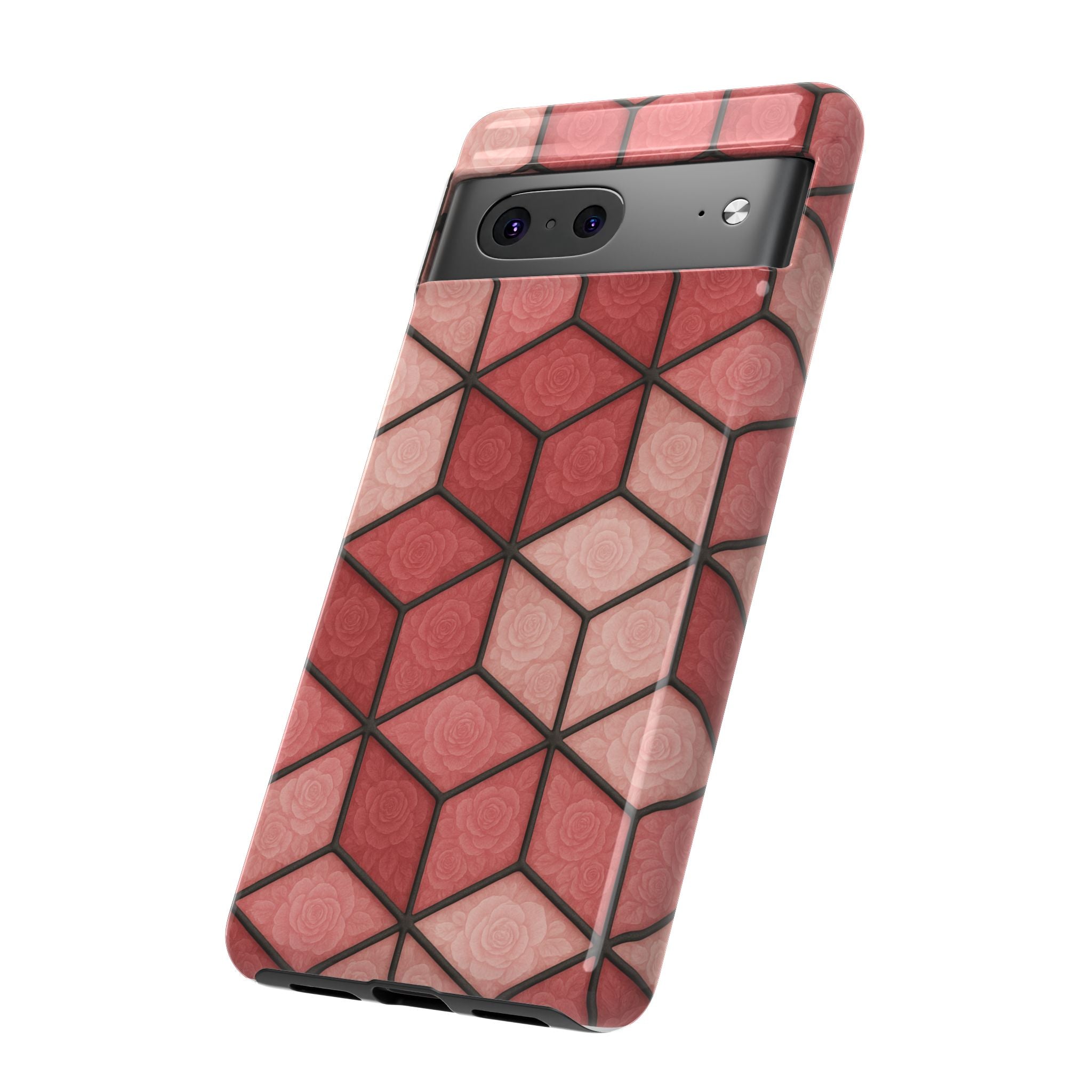 Geometric Stained Glass Illusion Phone Case Colorful Abstract Art, Aesthetic Protective Cover for iPhone, Samsung & Google, Unique Gift Idea Mom