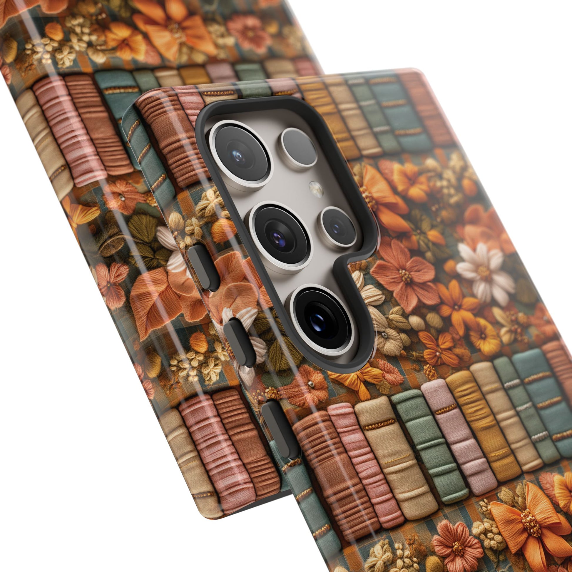 3D Illusion Boho Floral and Books Phone Case Gift for Her Phone 15, Samsung iPhone Samsung Gift for Her Case iPhone 15, Samsung iPhone Samsung Accessory Gift for Her
