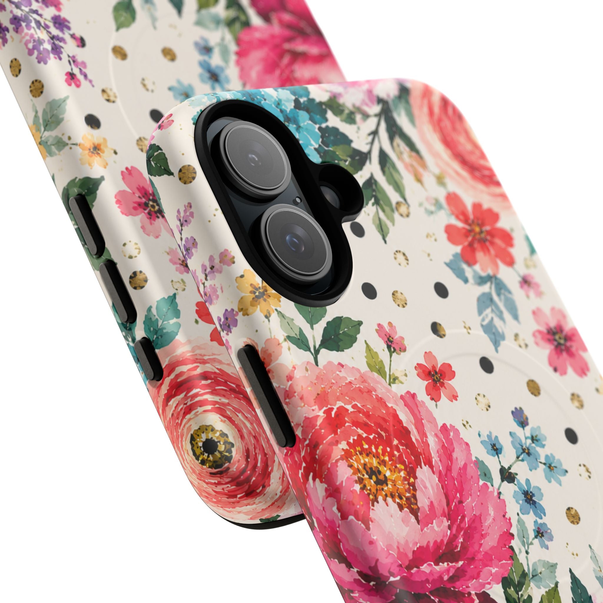 Watercolor Floral Peonies phone case | magnetic slim protective case