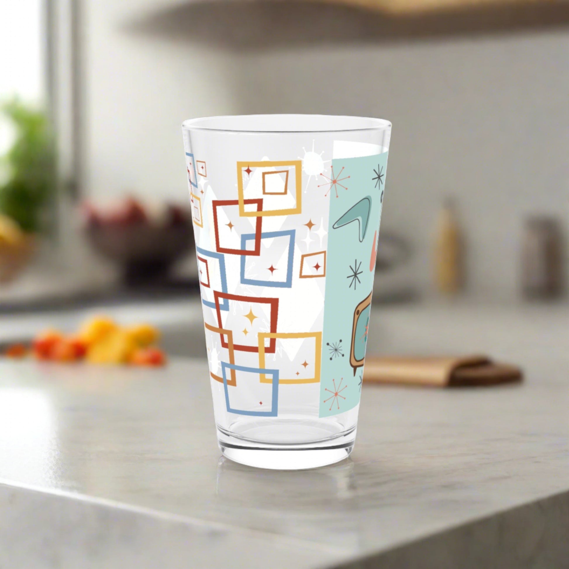 Atomic Cat Mid-Century 16 oz Pint Glass