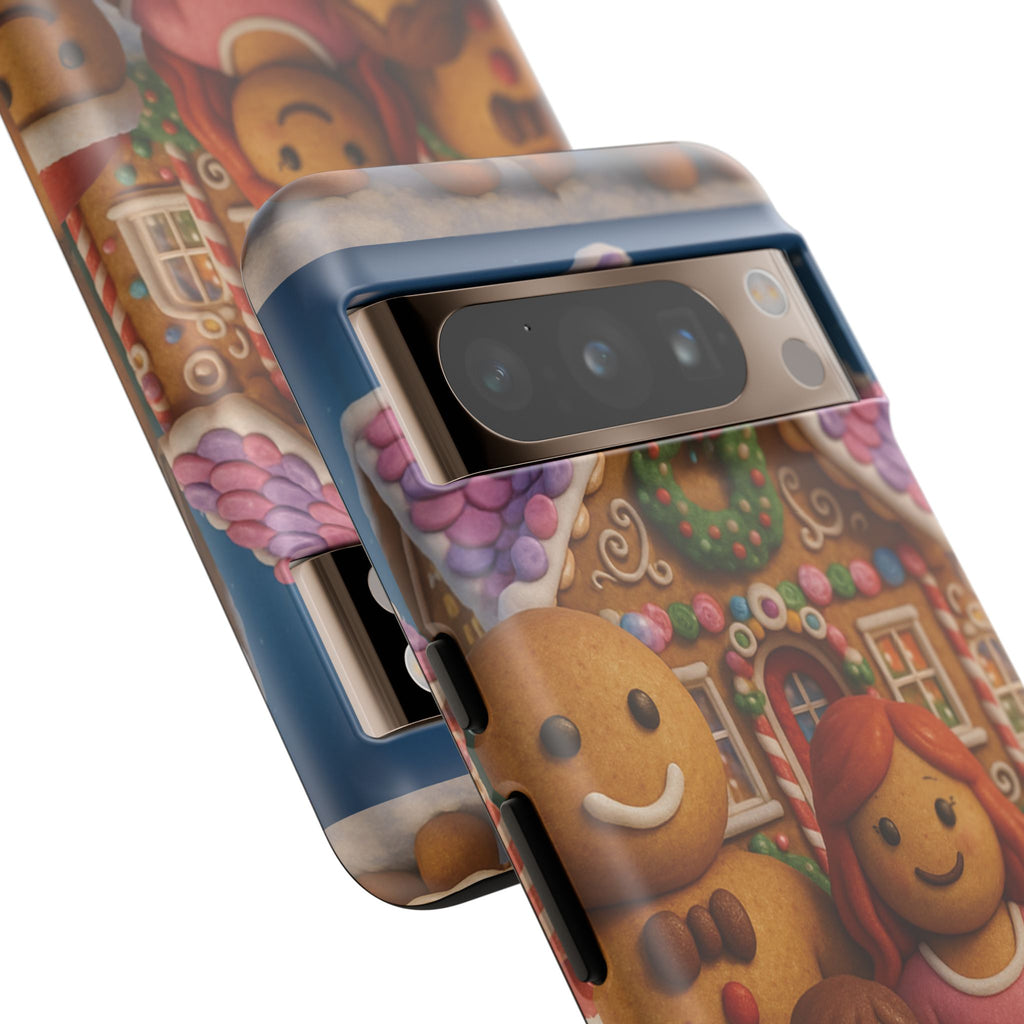 Coque de téléphone esthétique Famille en Pain d'Épices – Design d'inspiration vintage sur le thème de Noël – Étui stylé pour modèles iPhone et Samsung Galaxy